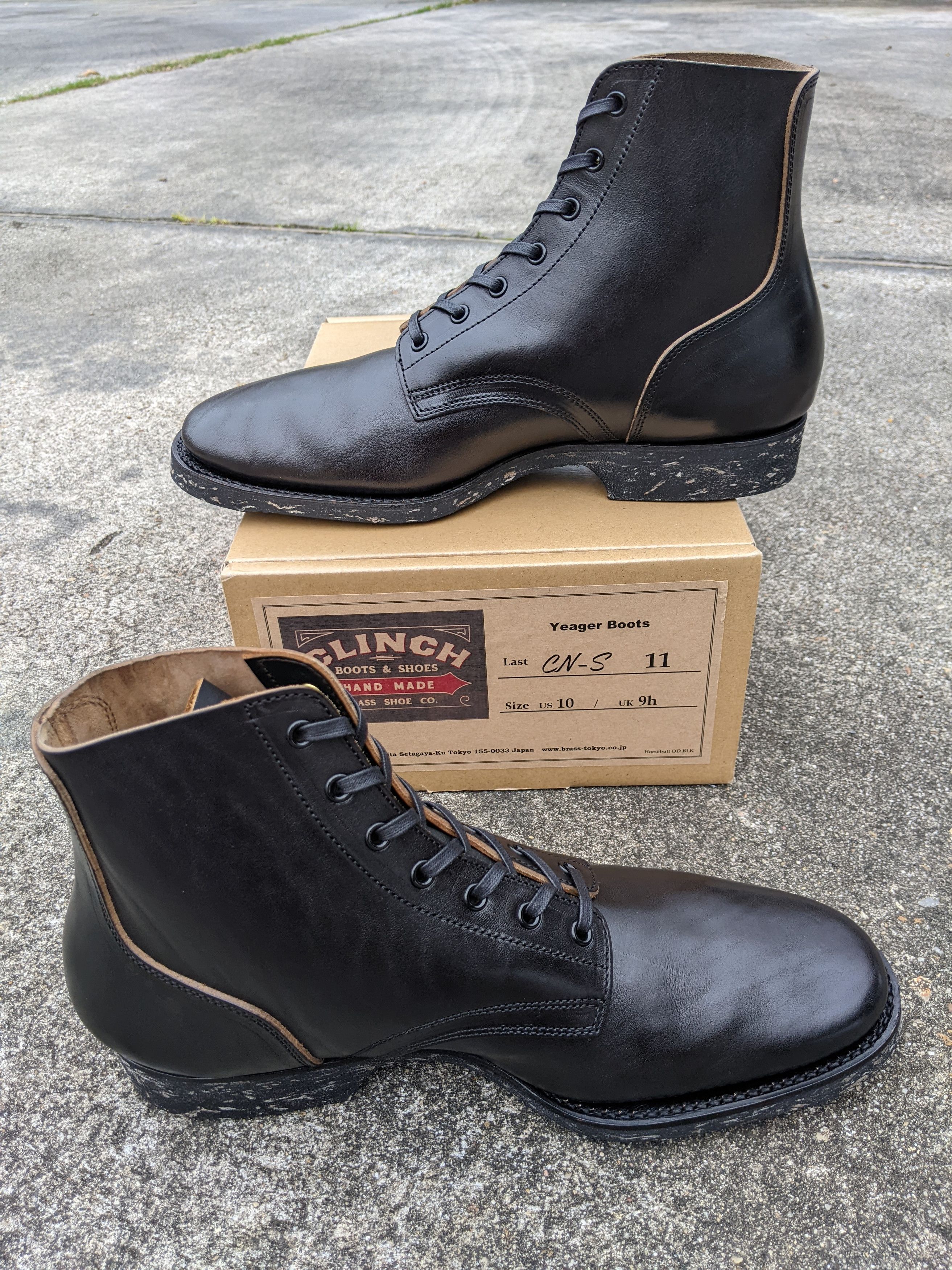 Japanese Brand Clinch Black Overdyed Horsebutt Yeager Boots Japanese Brand Clinch Black Overdyed Horsebutt Yeager Boots