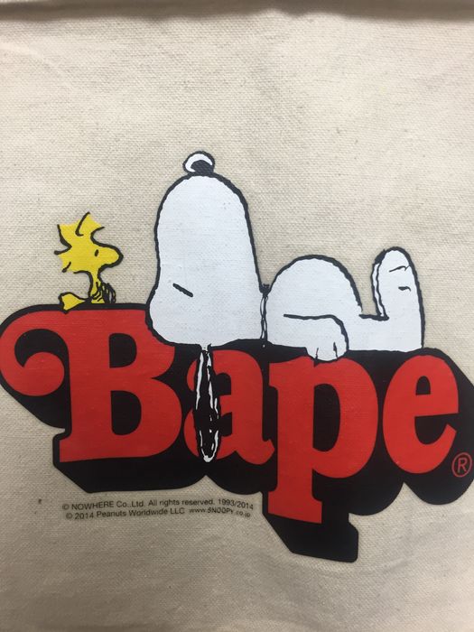 Bape Bape x Peanuts Snoopy Camo Tote Bag | Grailed