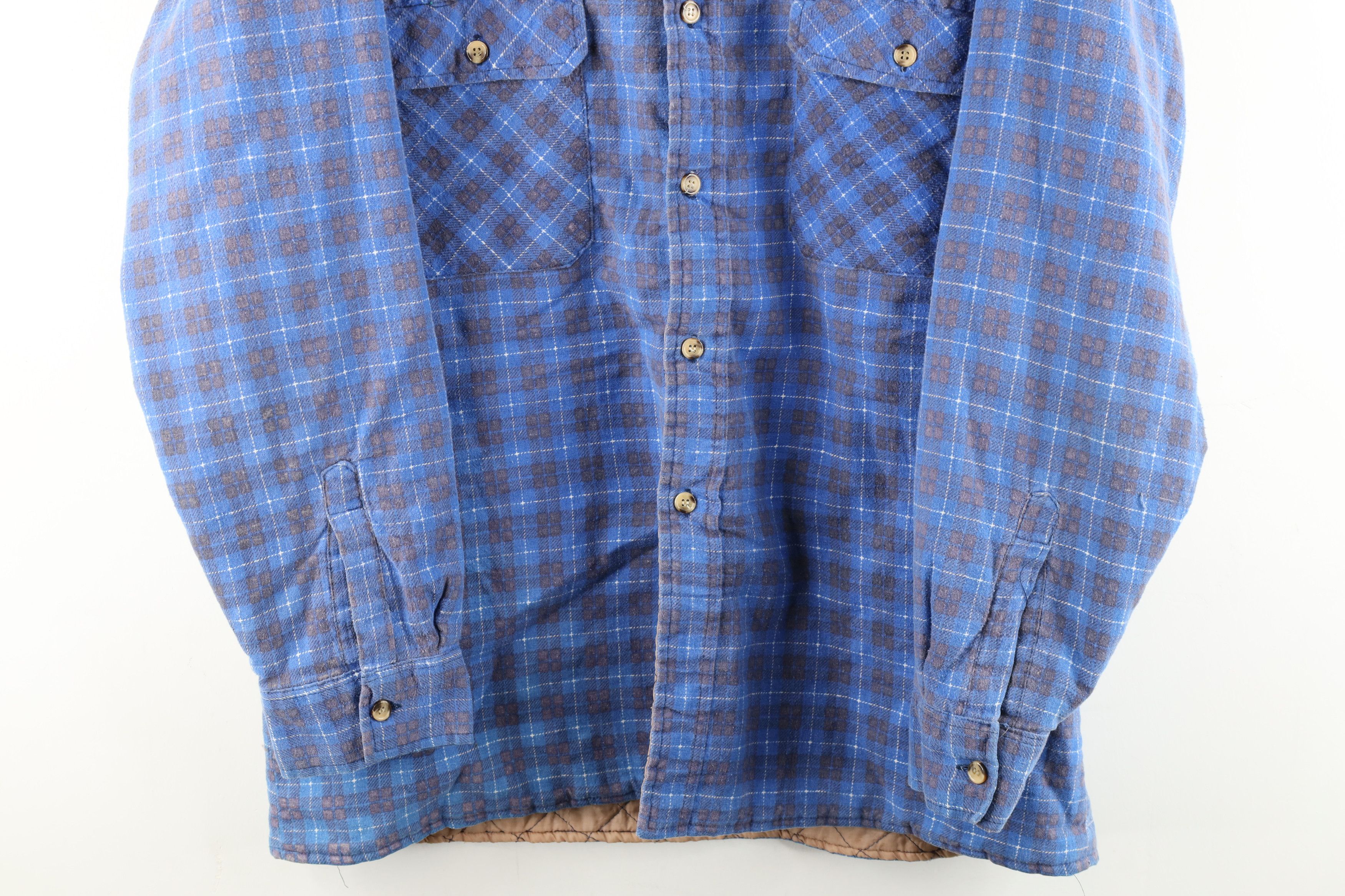 Vintage Vintage 80s Lee Thrashed Double Pocket Flannel Shirt Jacket Size US L / EU 52-54 / 3 - 3 Thumbnail