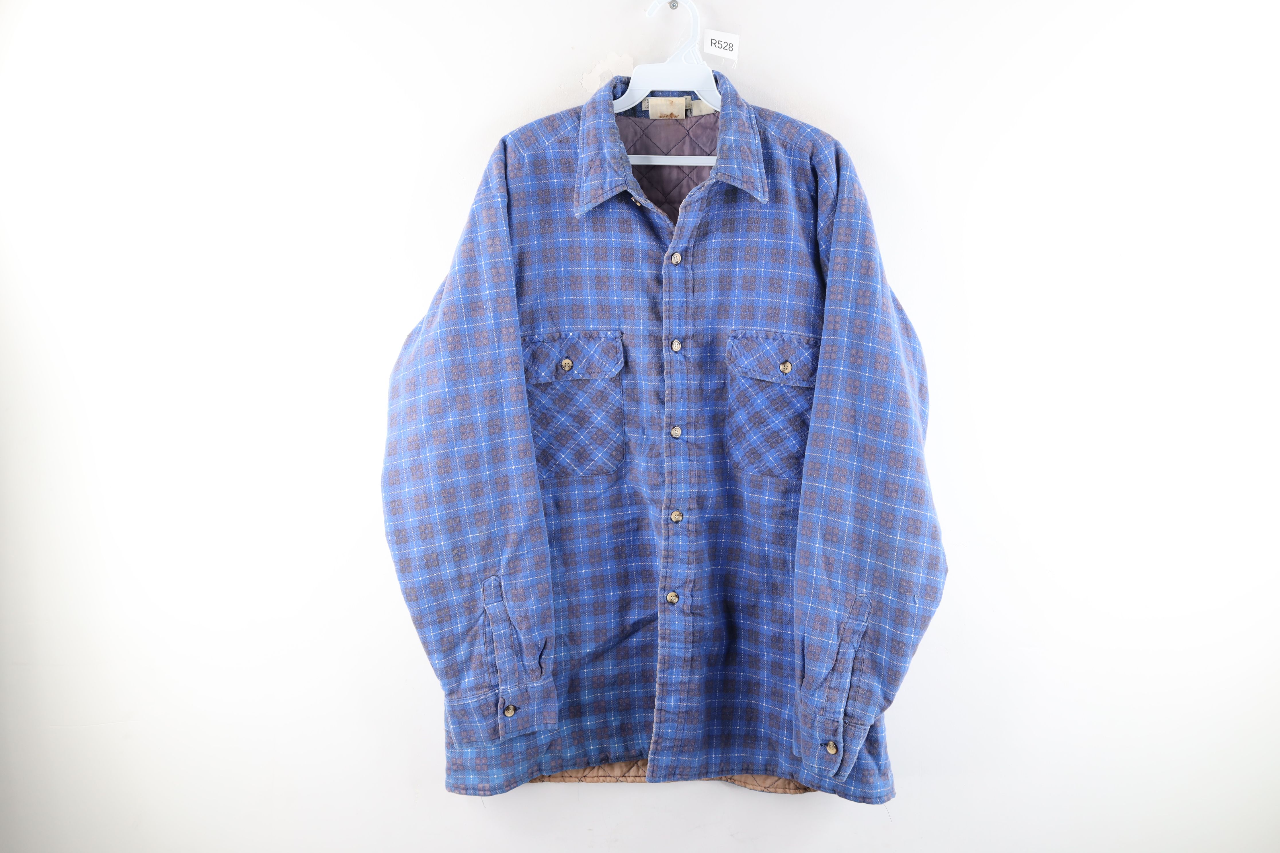 Vintage Vintage 80s Lee Thrashed Double Pocket Flannel Shirt Jacket Size US L / EU 52-54 / 3 - 1 Preview