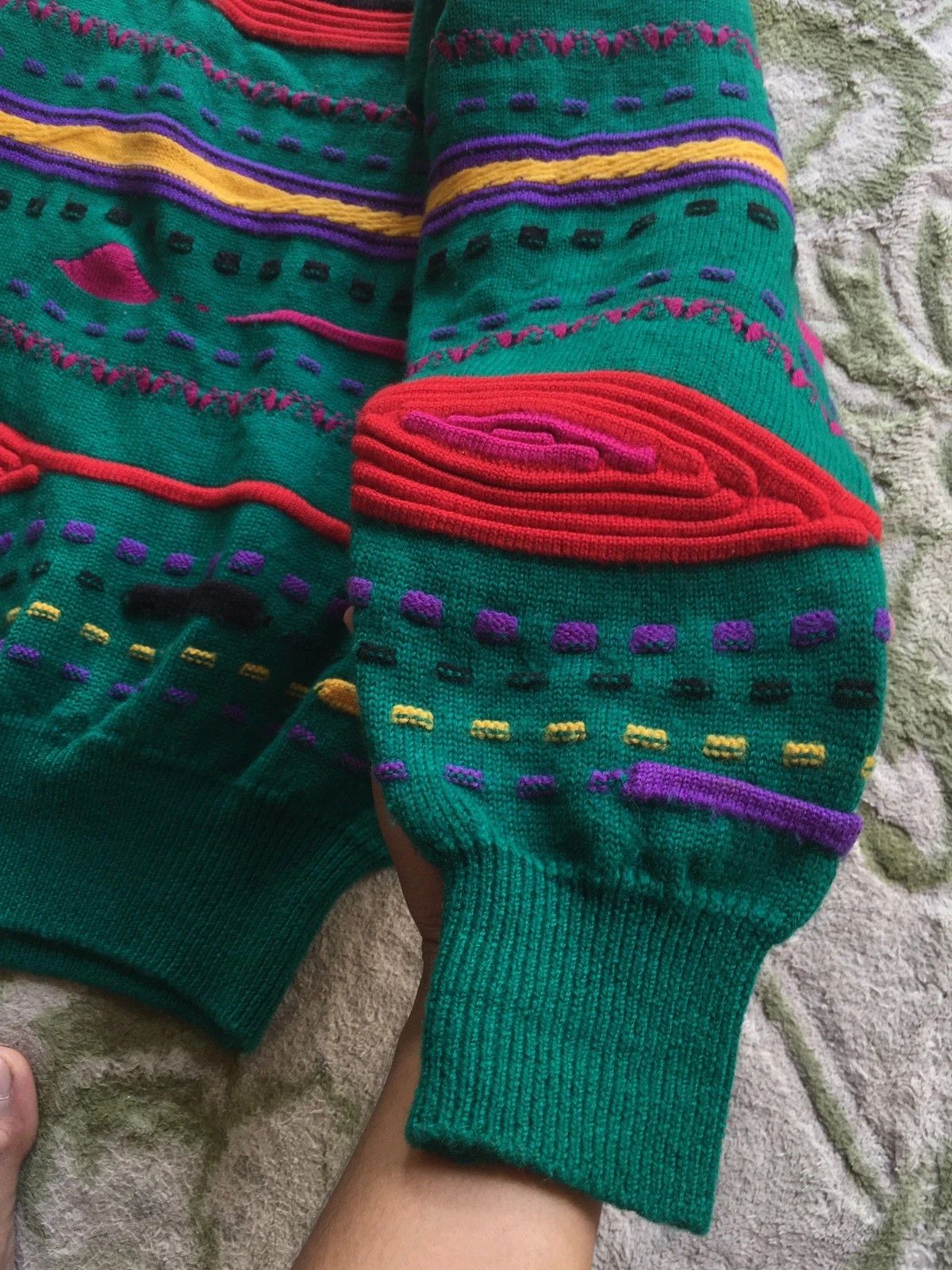 Aran Isles Knitwear × Other 📌Vintage ENRICODOMANI Pullover Stripe Pureknit Like Coogi Size US M / EU 48-50 / 2 - 4 Thumbnail