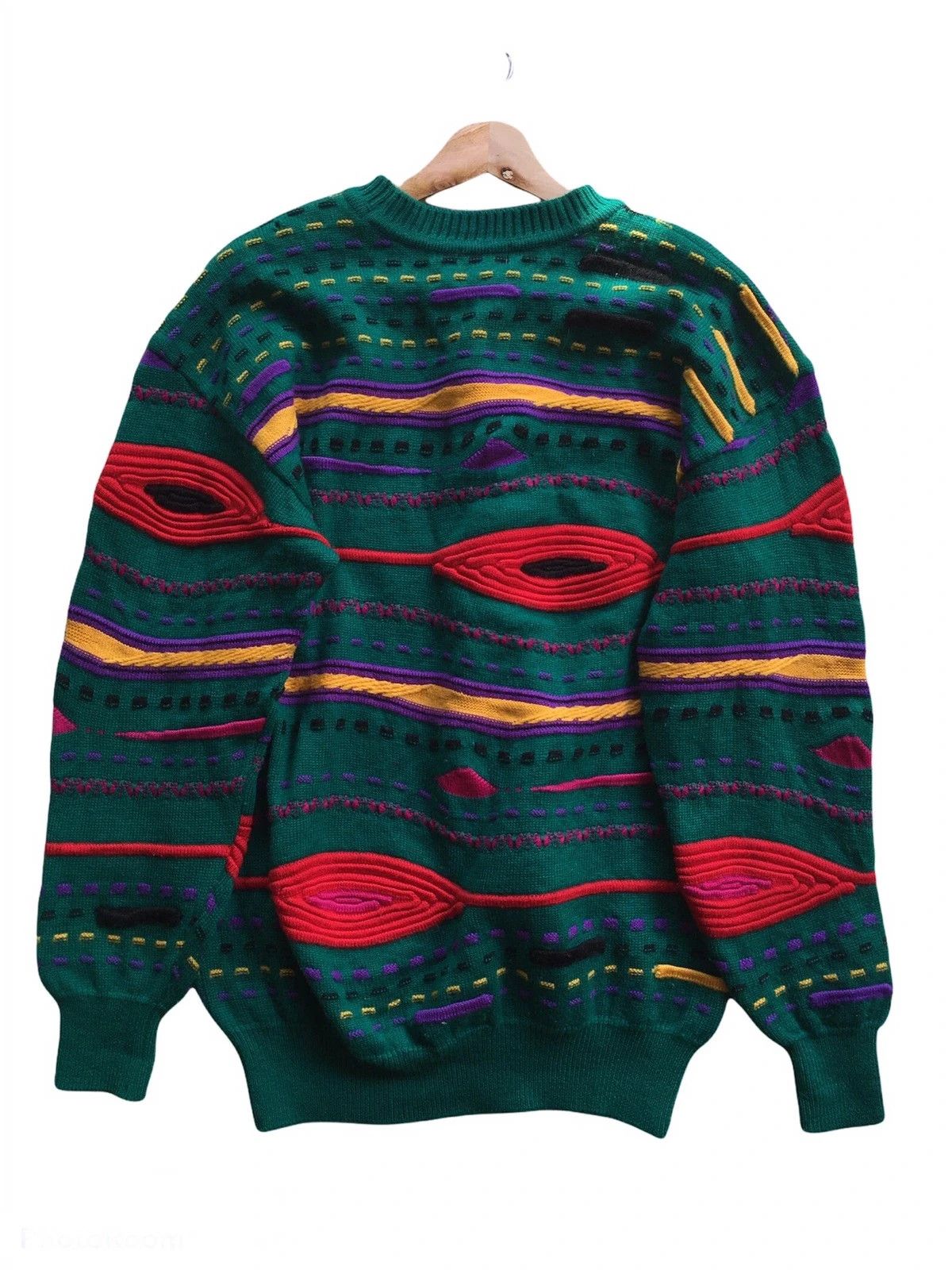 Aran Isles Knitwear × Other 📌Vintage ENRICODOMANI Pullover Stripe Pureknit Like Coogi Size US M / EU 48-50 / 2 - 9 Thumbnail