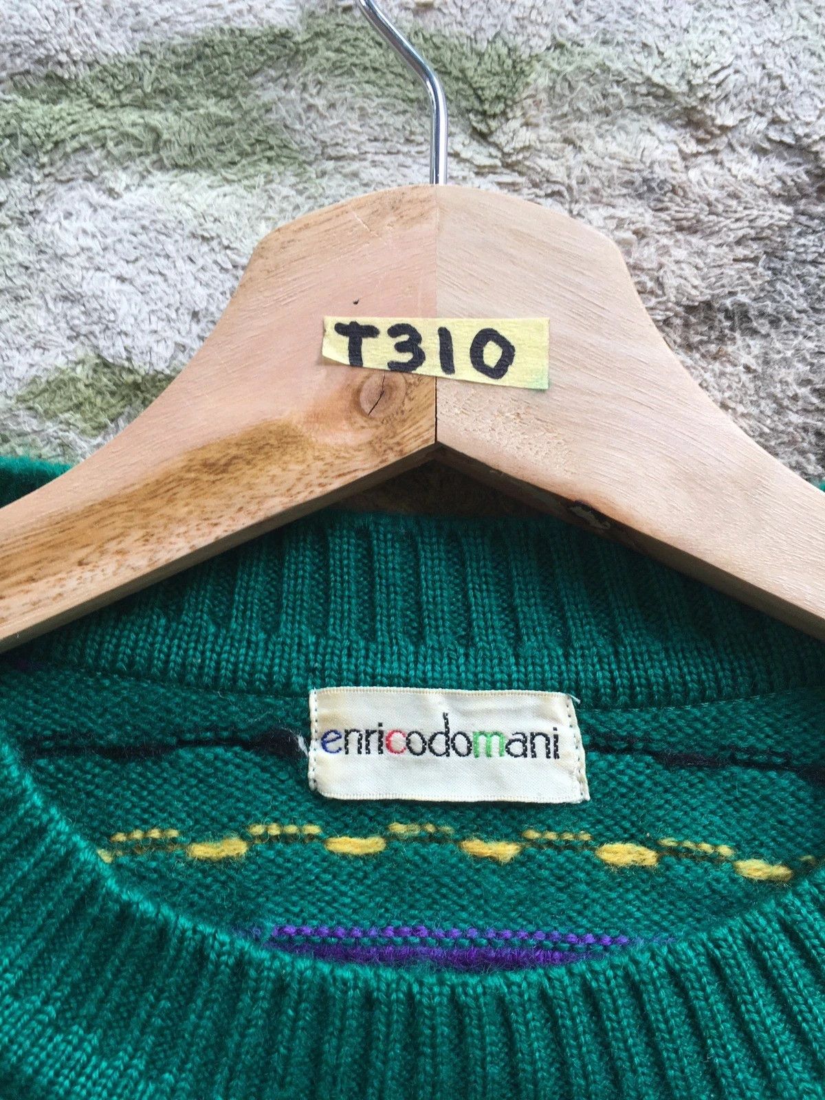 Aran Isles Knitwear × Other 📌Vintage ENRICODOMANI Pullover Stripe Pureknit Like Coogi Size US M / EU 48-50 / 2 - 6 Thumbnail
