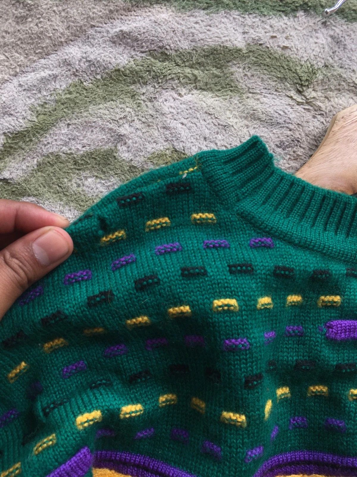 Aran Isles Knitwear × Other 📌Vintage ENRICODOMANI Pullover Stripe Pureknit Like Coogi Size US M / EU 48-50 / 2 - 10 Thumbnail