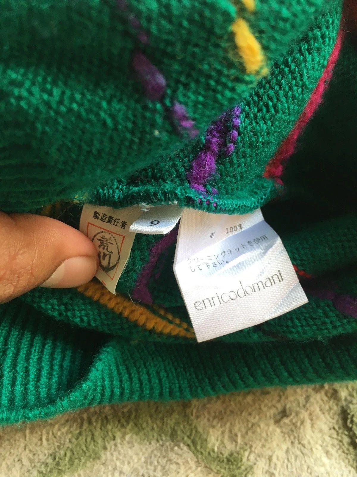 Aran Isles Knitwear × Other 📌Vintage ENRICODOMANI Pullover Stripe Pureknit Like Coogi Size US M / EU 48-50 / 2 - 7 Thumbnail