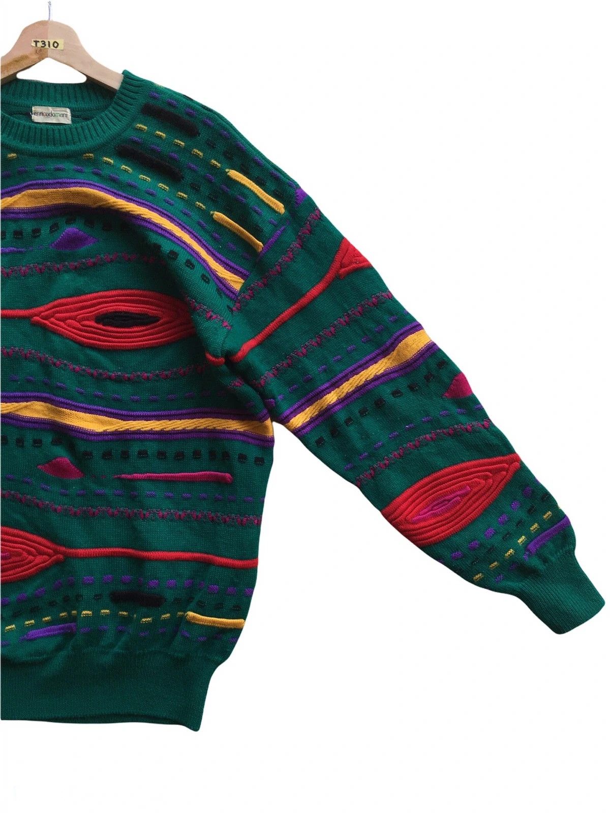Aran Isles Knitwear × Other 📌Vintage ENRICODOMANI Pullover Stripe Pureknit Like Coogi Size US M / EU 48-50 / 2 - 3 Thumbnail