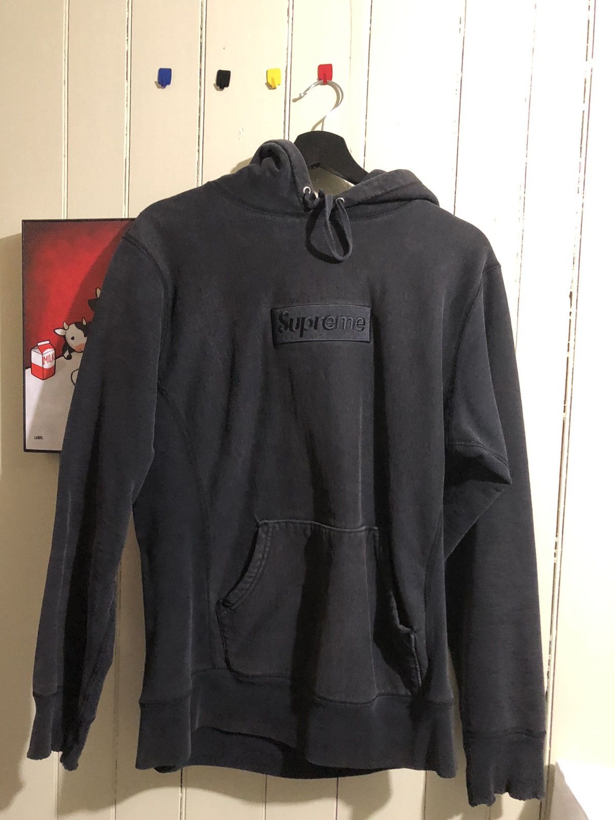 Supreme Supreme Black Tonal Box Logo Hoodie FW14 Grailed