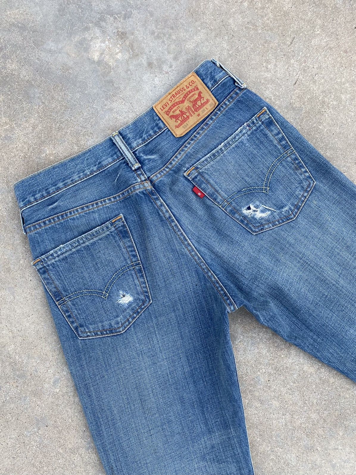 Levi's Levi’s 514 Repaired Distressed Denim Size US 28 / EU 44 - 2 Thumbnail
