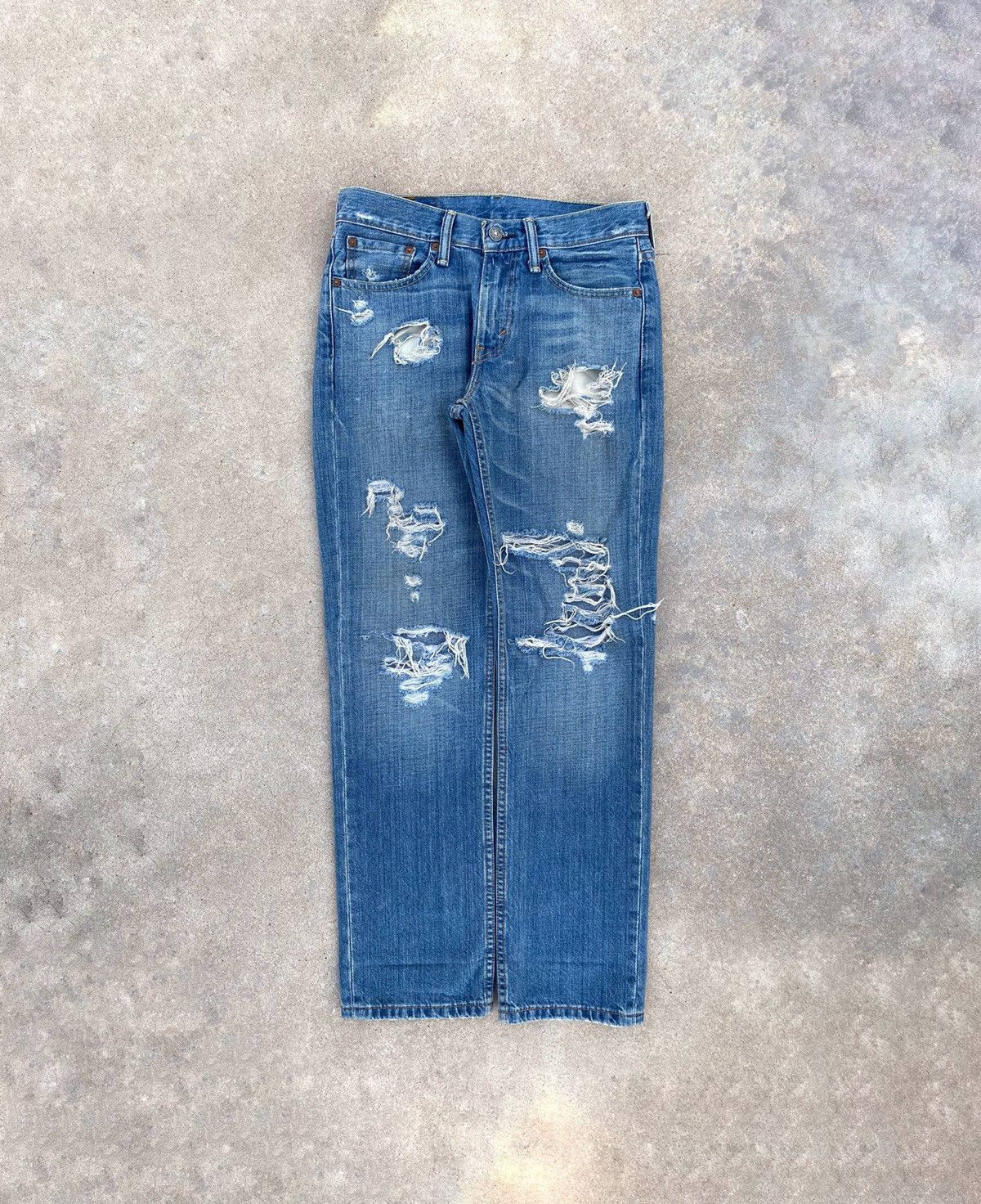 Levi's Levi’s 514 Repaired Distressed Denim Size US 28 / EU 44 - 3 Thumbnail