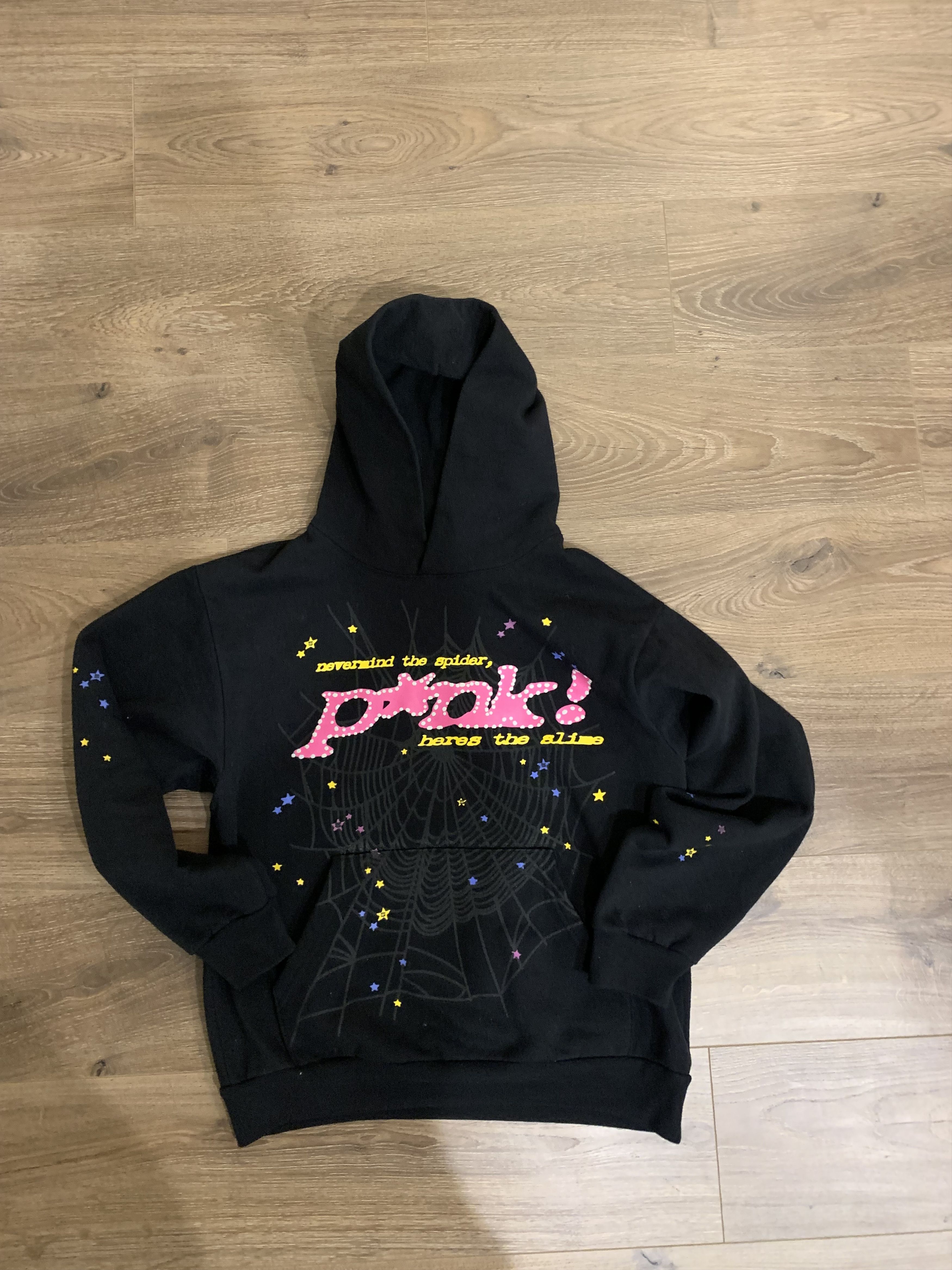 *RARE* SPIDER WORLDWIDE P*NK/PINK HOODIE SZ M