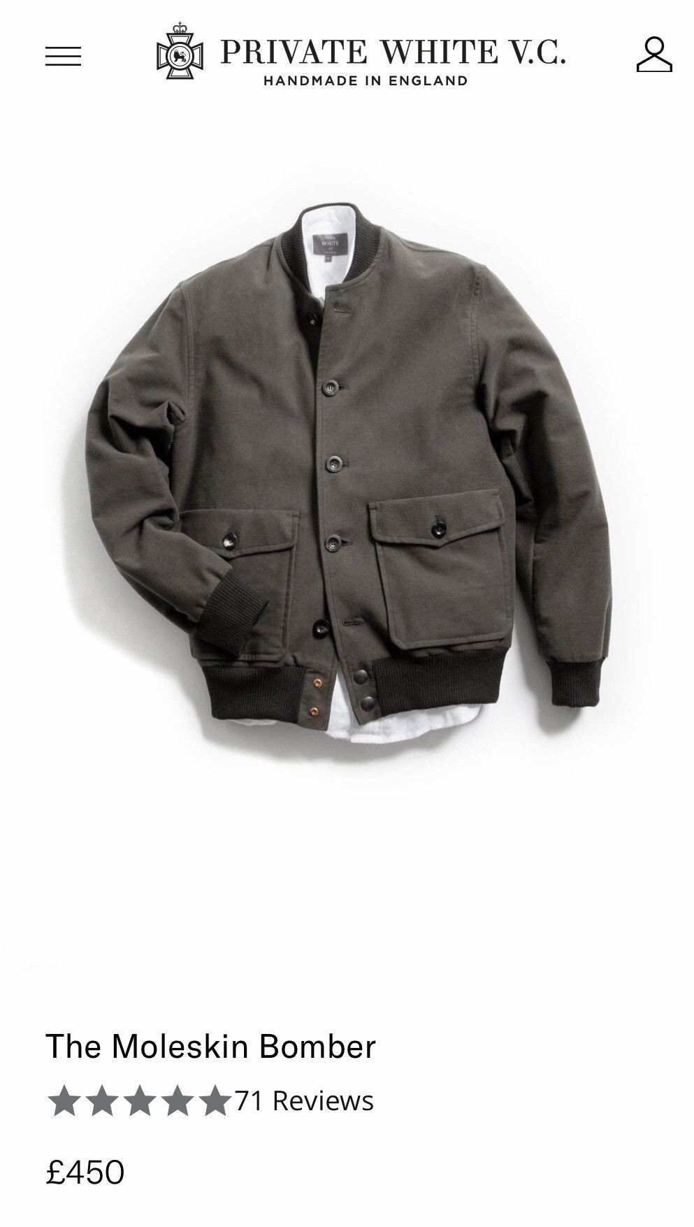 Private White V.C. Private White V.C The Moleskin Bomber | Grailed