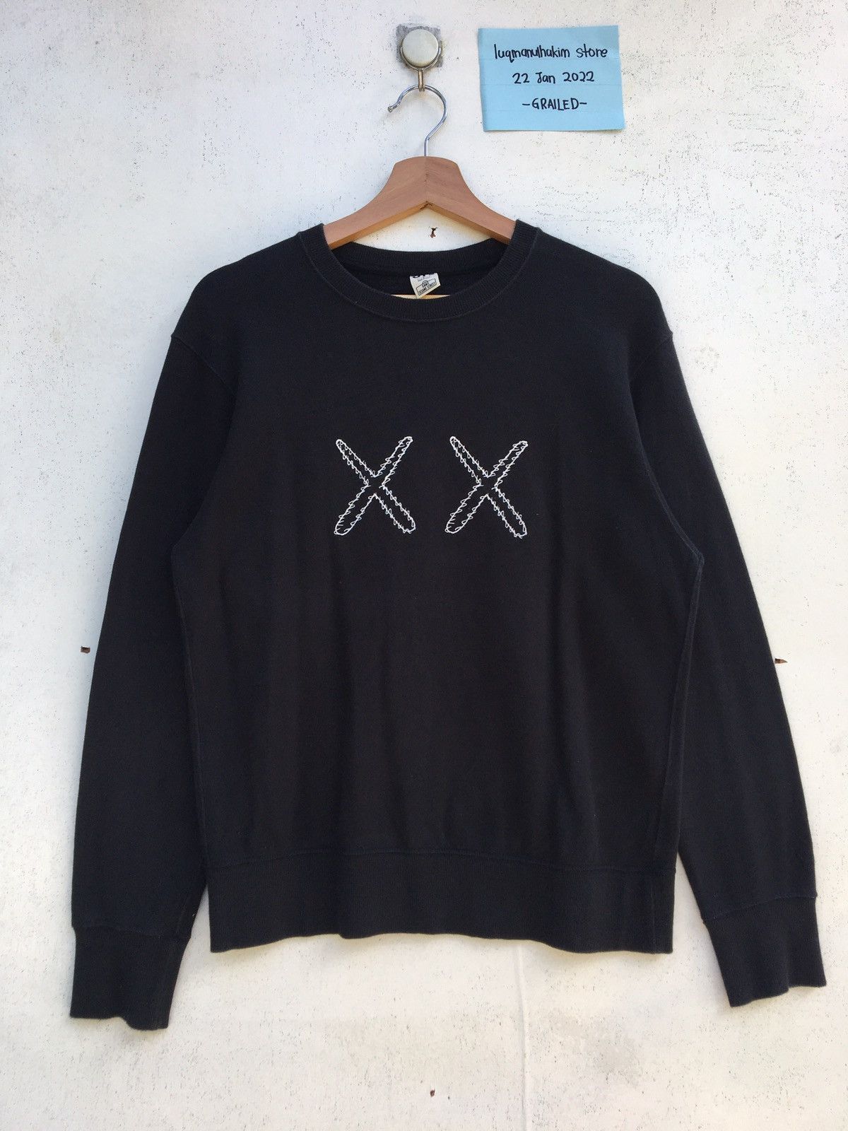 image of Kaws x Uniqlo Sesame Streets Sweatshirt in Black, Men's (Size Medium)