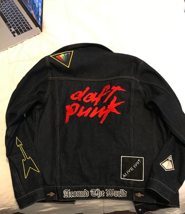 Daft Punk Denim Jacket With Patches In Black - USA Jacket