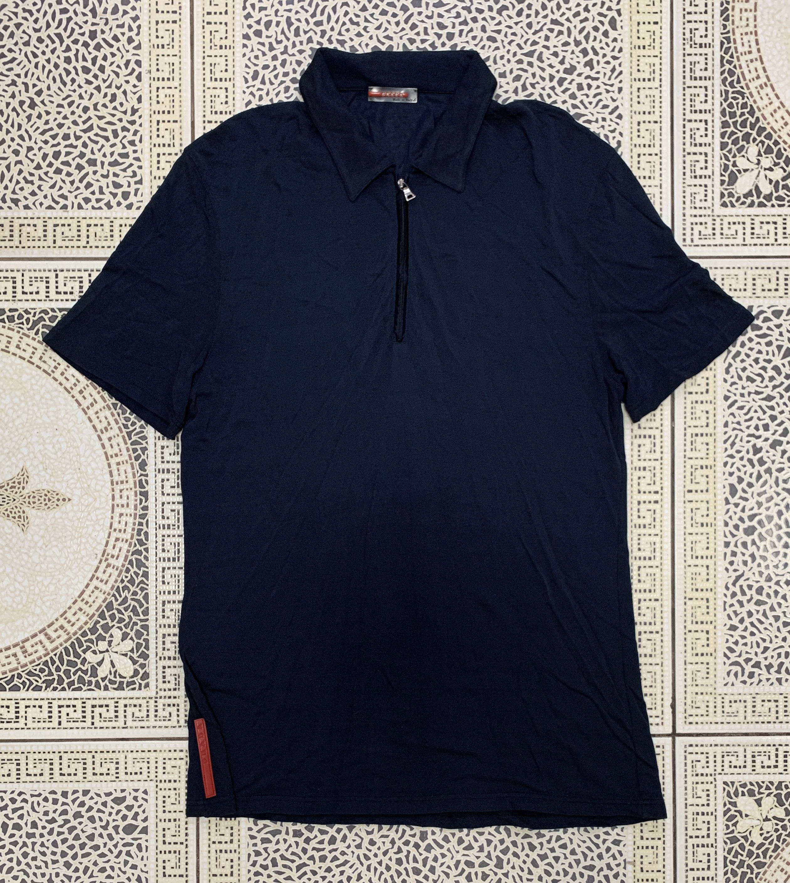 Prada half-zip Wool Polo Shirt | Blue | FARFETCH