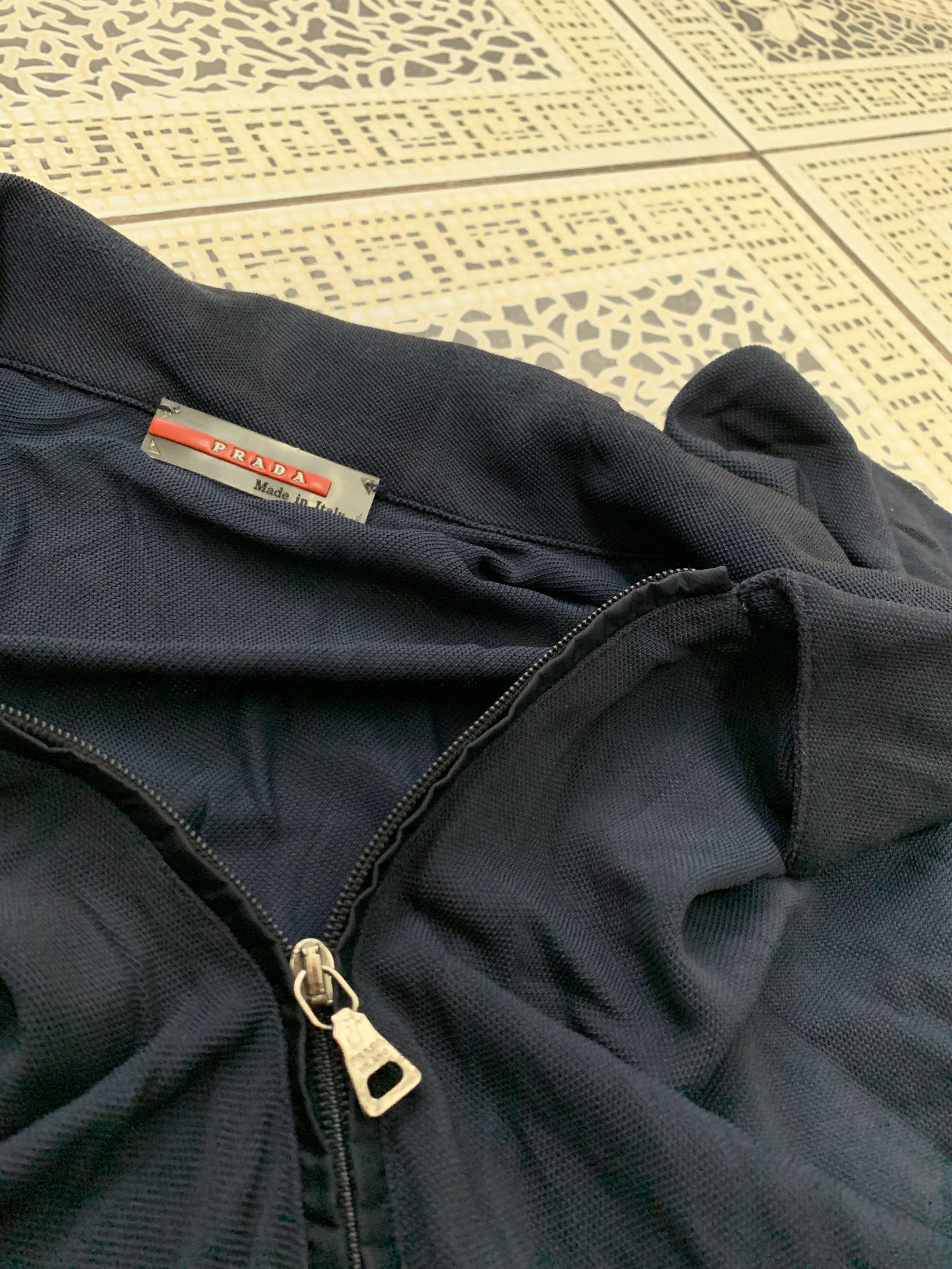 Prada Prada Polo tee nylon zip vintage Size US L / EU 52-54 / 3 - 7 Thumbnail