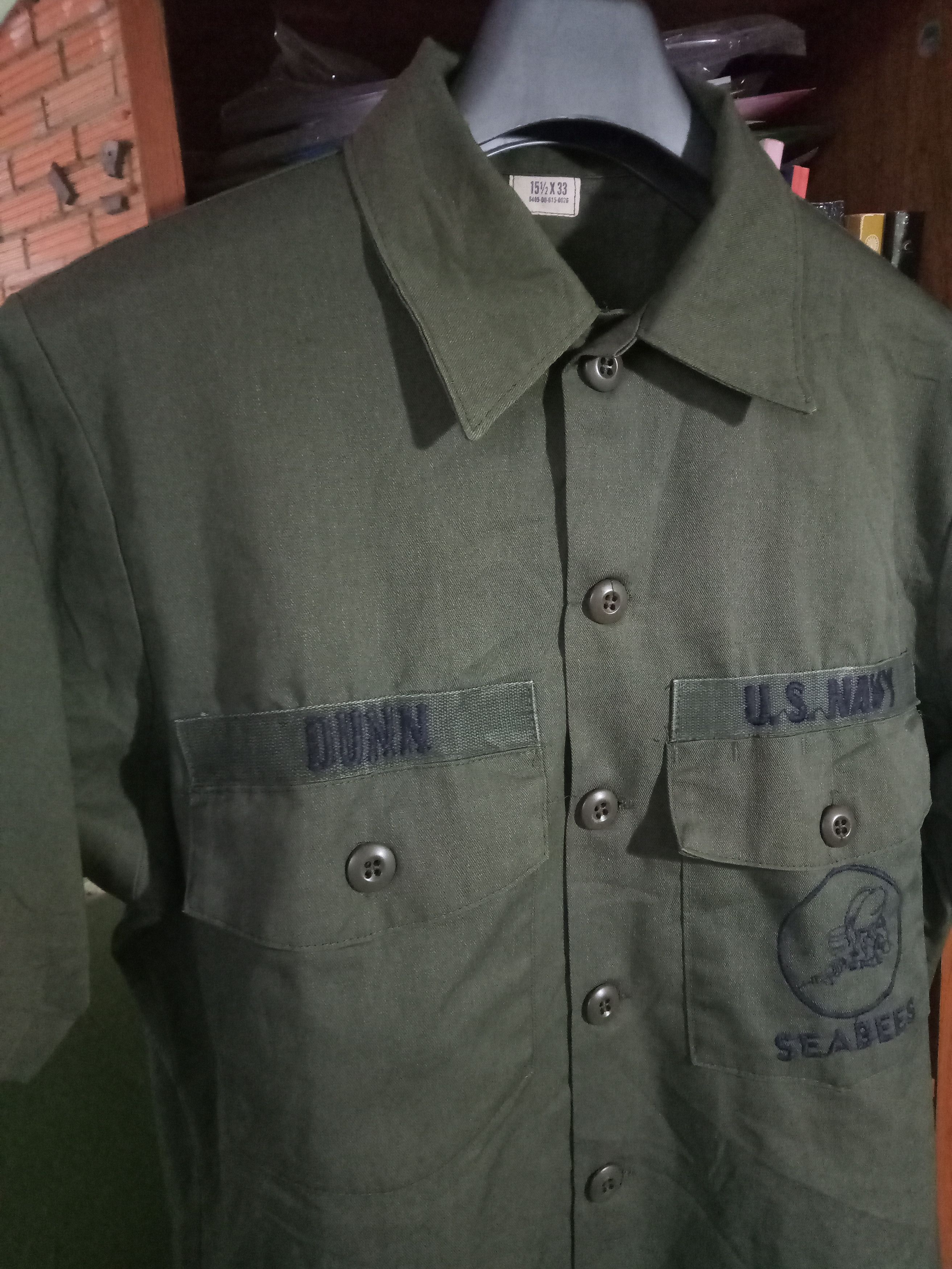 Vintage Vintage OG 507 Military USAF Seabees embroidery 70s Size US L / EU 52-54 / 3 - 3 Thumbnail