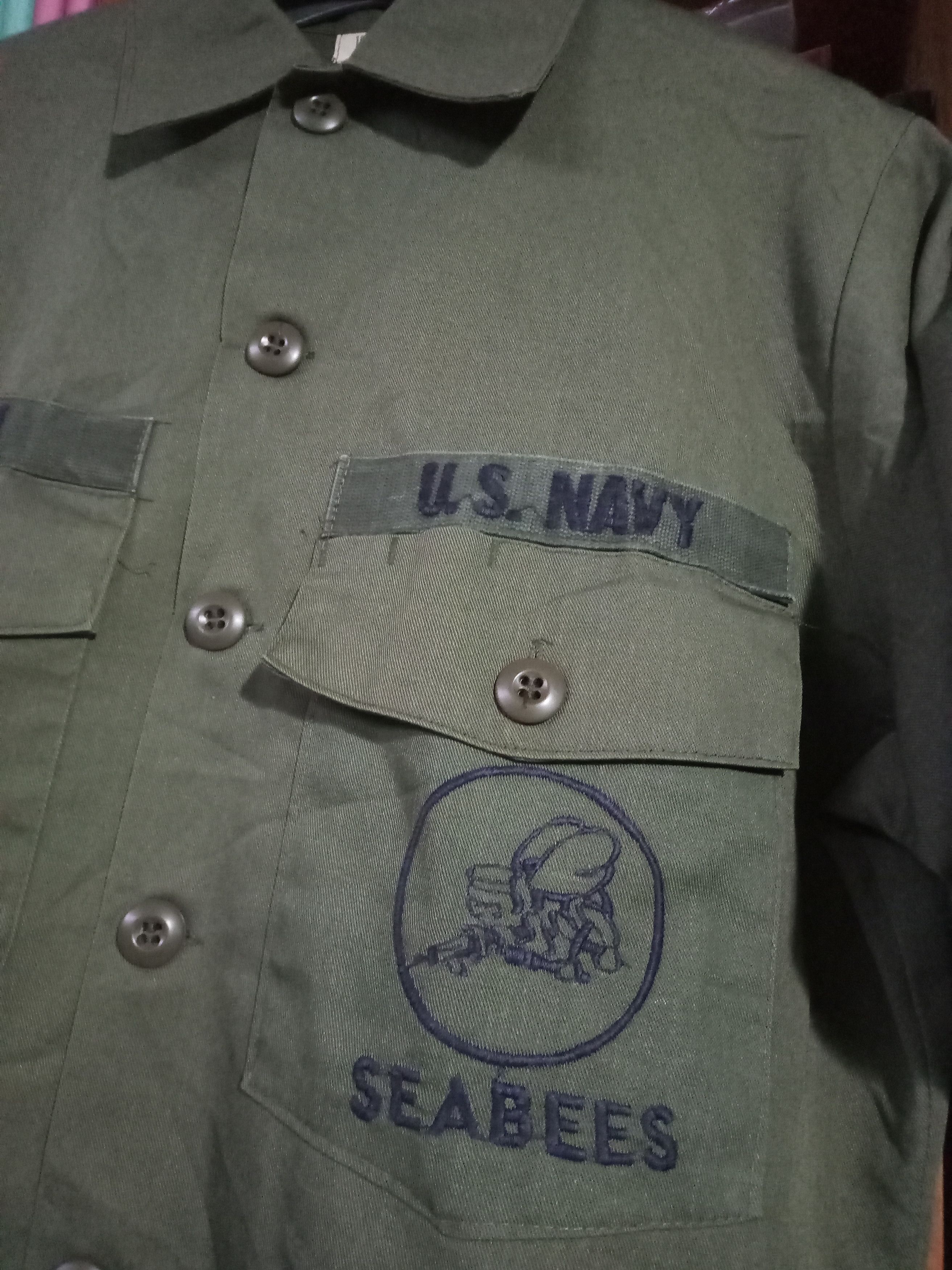 Vintage Vintage OG 507 Military USAF Seabees embroidery 70s Size US L / EU 52-54 / 3 - 4 Thumbnail