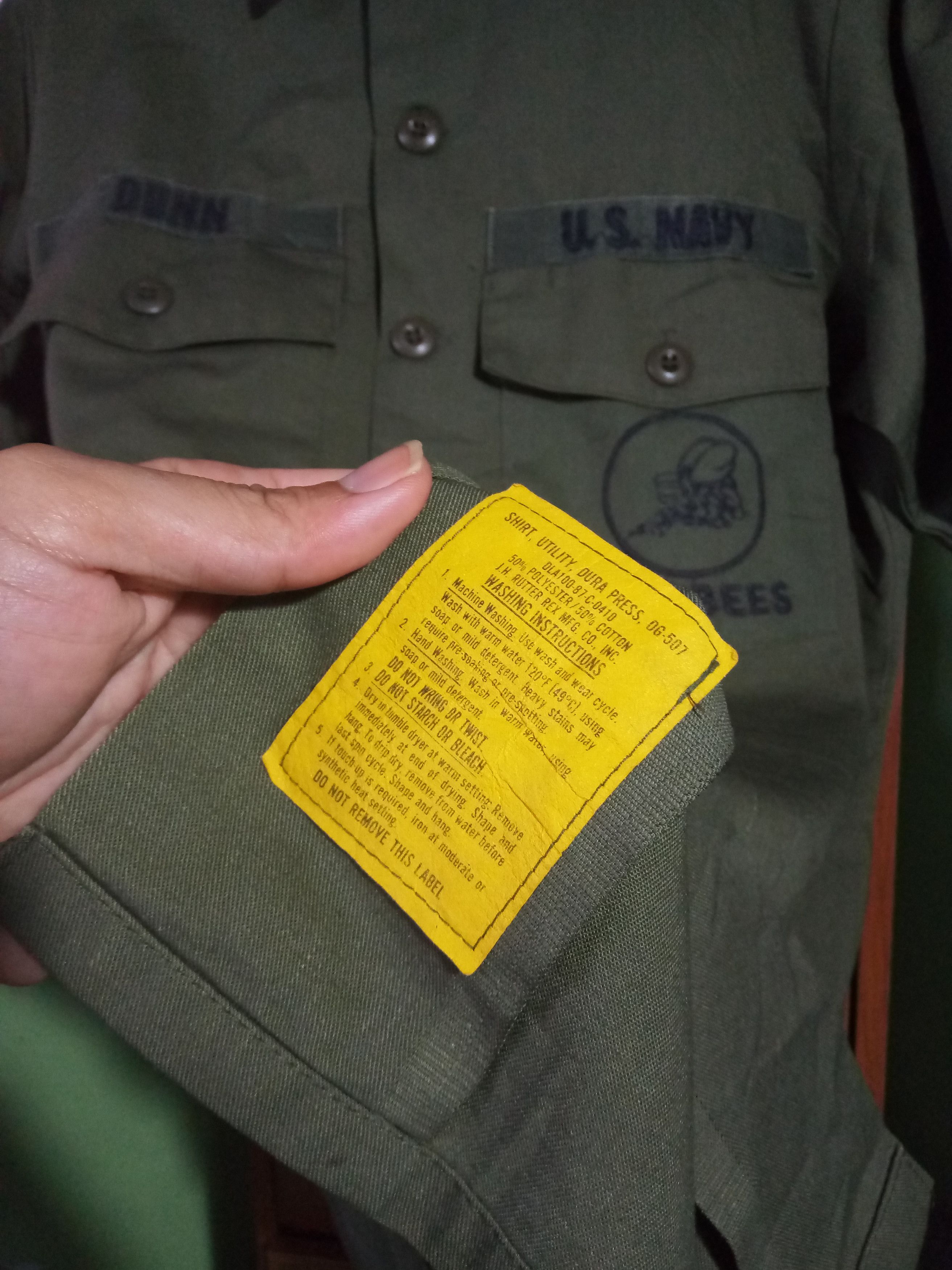 Vintage Vintage OG 507 Military USAF Seabees embroidery 70s Size US L / EU 52-54 / 3 - 6 Thumbnail