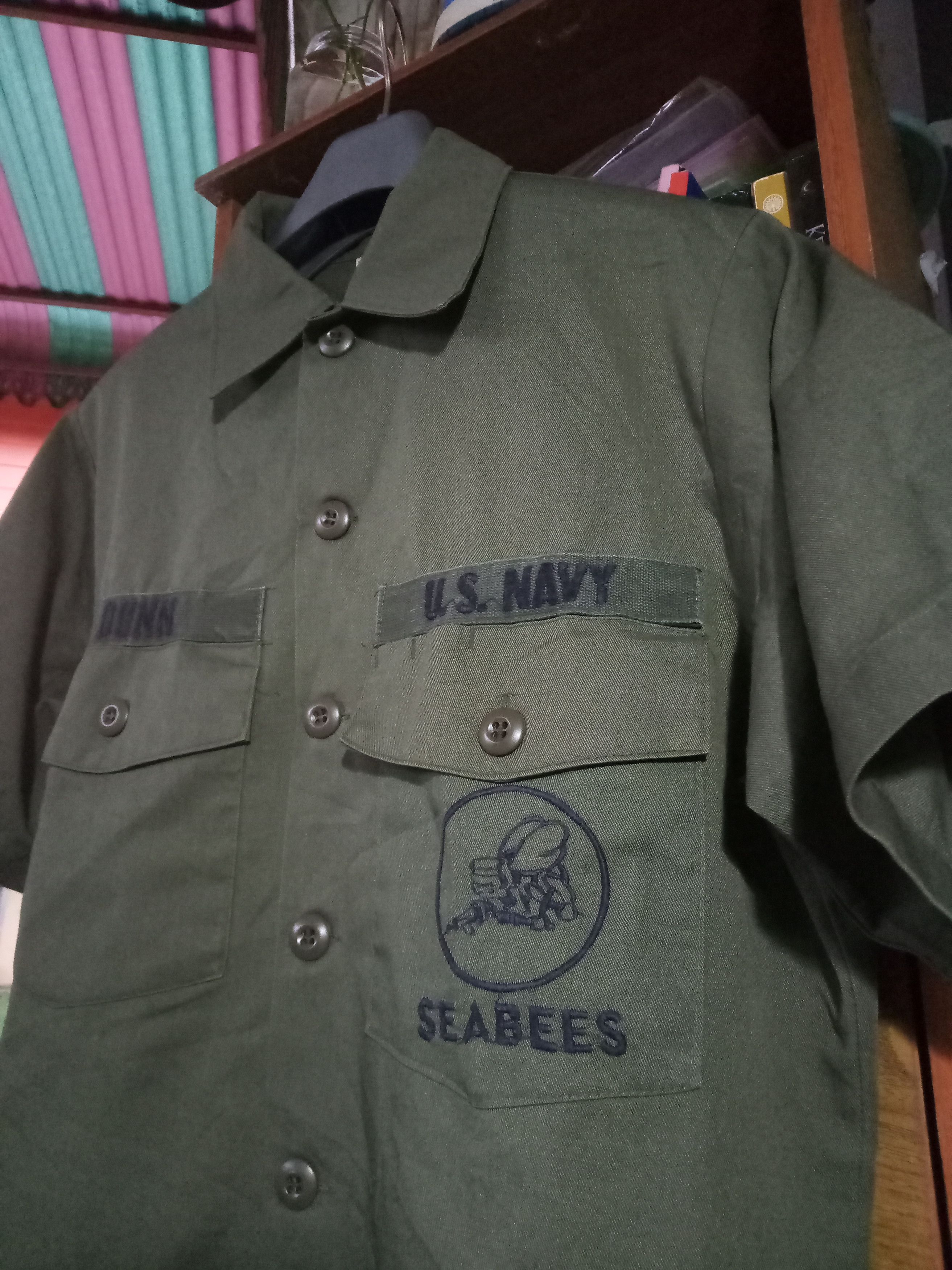 Vintage Vintage OG 507 Military USAF Seabees embroidery 70s Size US L / EU 52-54 / 3 - 2 Thumbnail