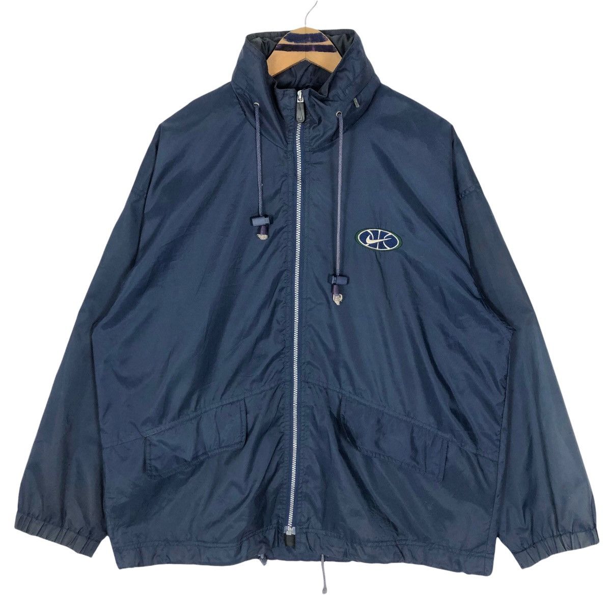 Nike Vintage 90s Nike Swoosh Windbreaker Jacket Foldable Hoodie Size US XL / EU 56 / 4 - 1 Thumbnail