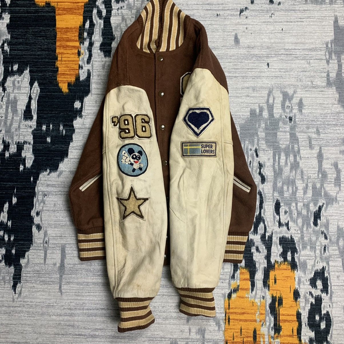 Band Tees × Japanese Brand 🔥NK174🔥Super Lovers Leather Varsity Jackets Size US M / EU 48-50 / 2 - 7 Thumbnail