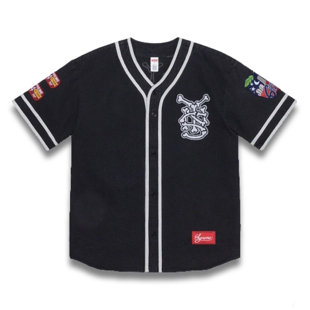 Supreme Supreme Patches Denim Baseball Jersey Size US L / EU 52-54 / 3 - 2 Thumbnail