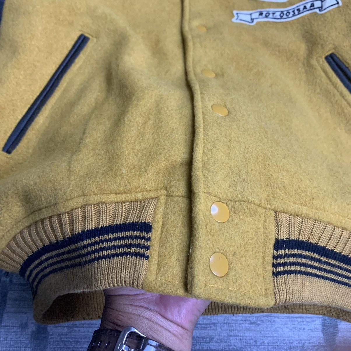 Japanese Brand × Vintage 🔥NK179🔥Vintage Anecdote Leather varsity jackets Size US L / EU 52-54 / 3 - 10 Thumbnail