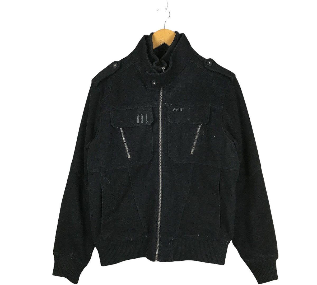 Levis Mens Lined Multi-Pocket Utility Jacket Black