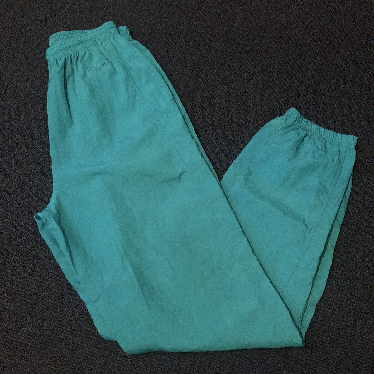Reebok Vintage 1990s Reebok Basic Logo Nylon Drawstring Track Pants Size US 28 / EU 44 - 2 Thumbnail