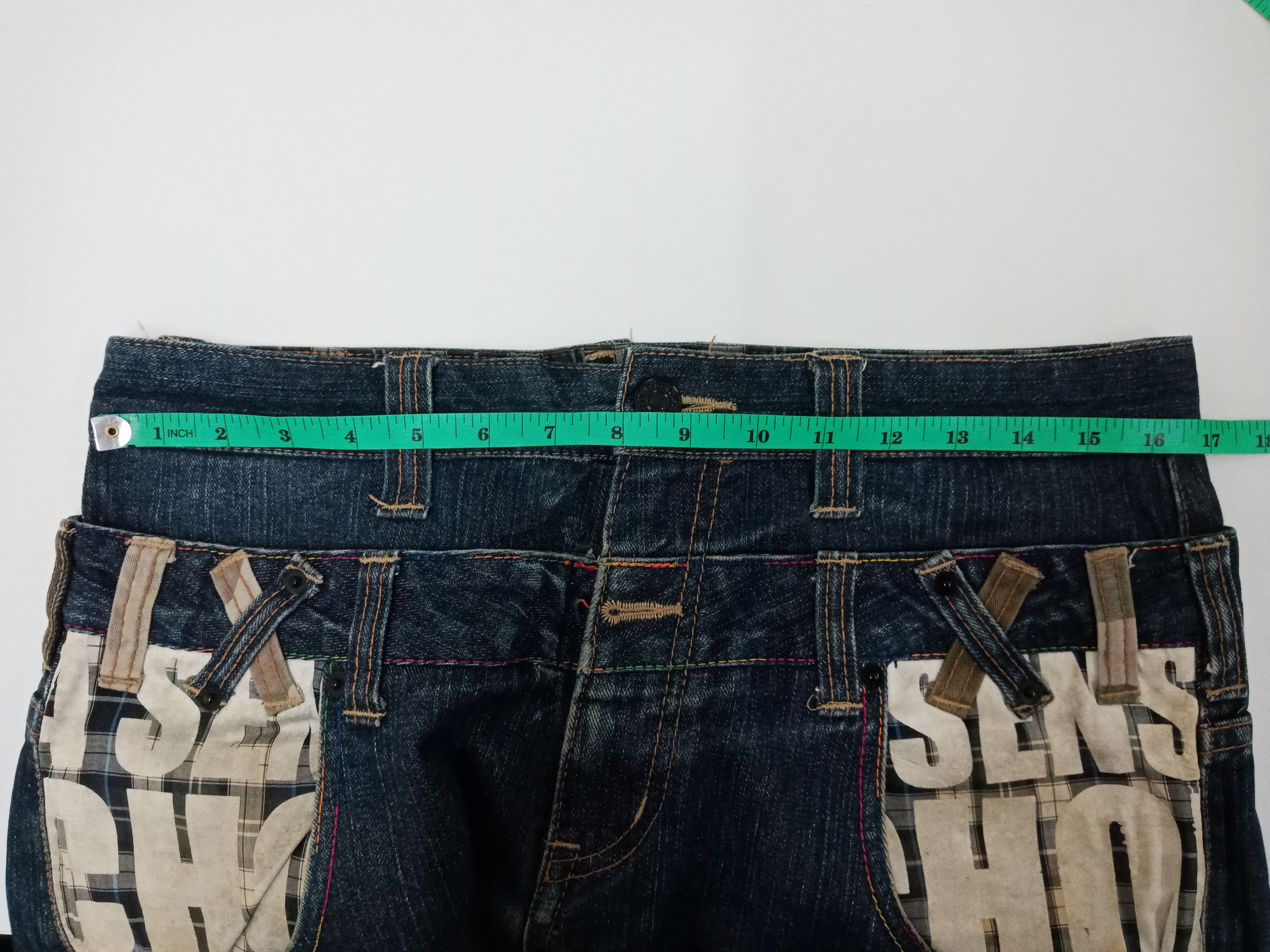 In The Attic Dominate Handcrafted Spellout Words Zippers Double Waist Size US 33 - 9 Thumbnail