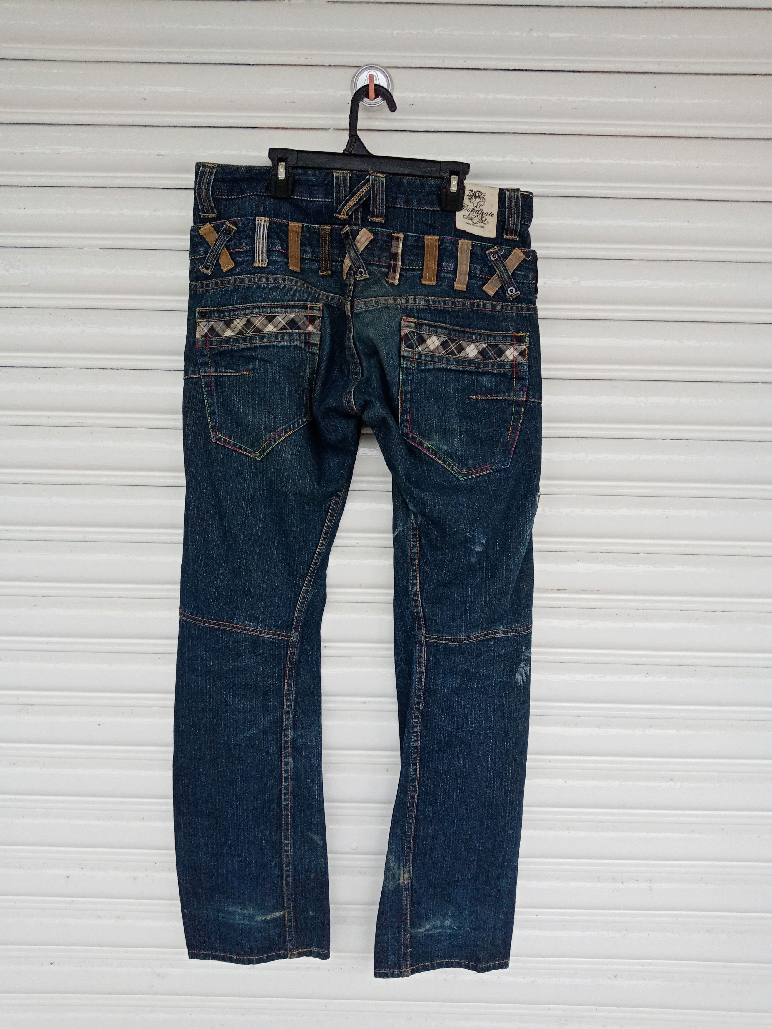 In The Attic Dominate Handcrafted Spellout Words Zippers Double Waist Size US 33 - 2 Thumbnail