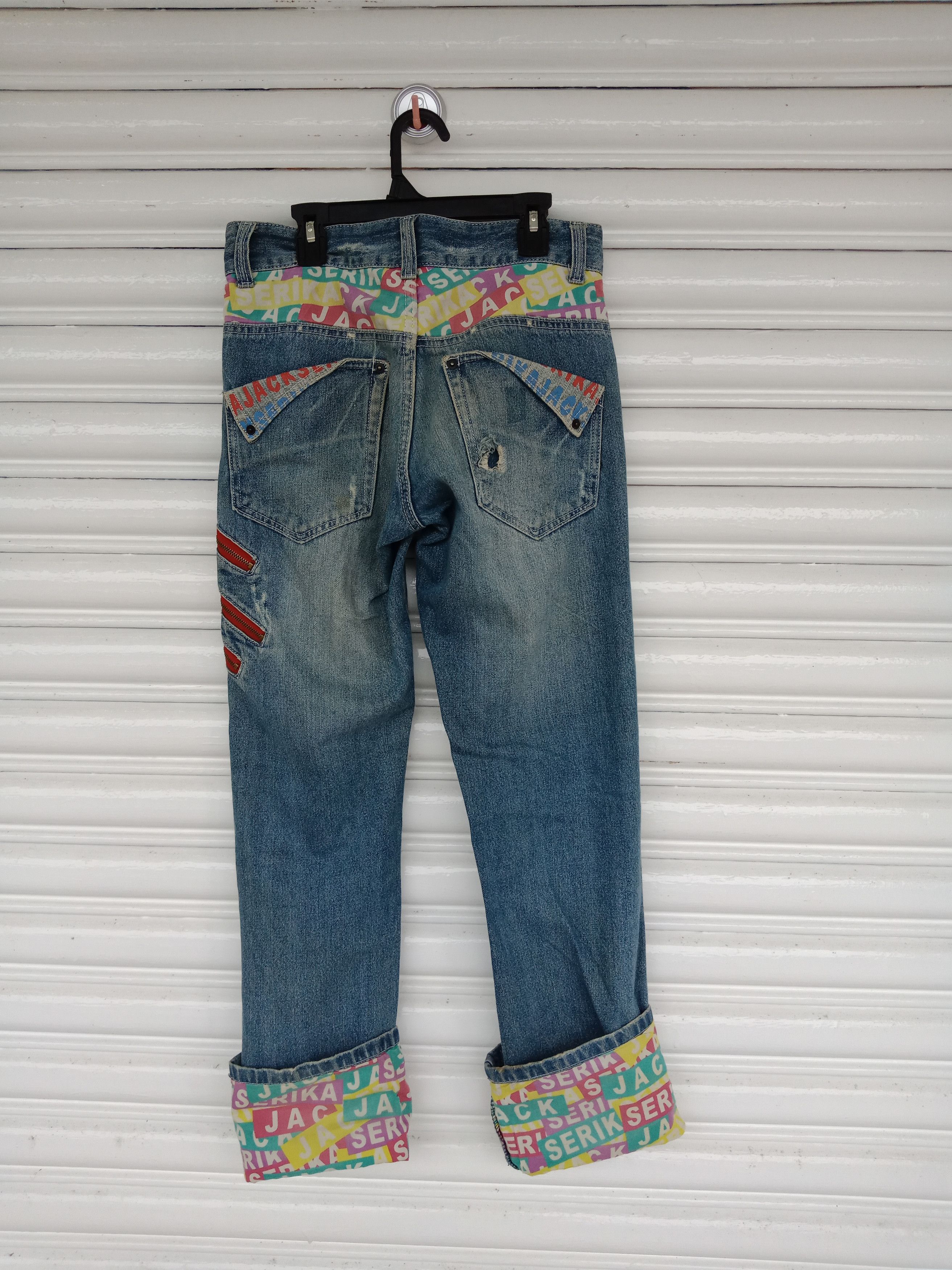 In The Attic Jack Serika Patchworks Multi Zippers Foldable Legs Size US 30 / EU 46 - 2 Thumbnail