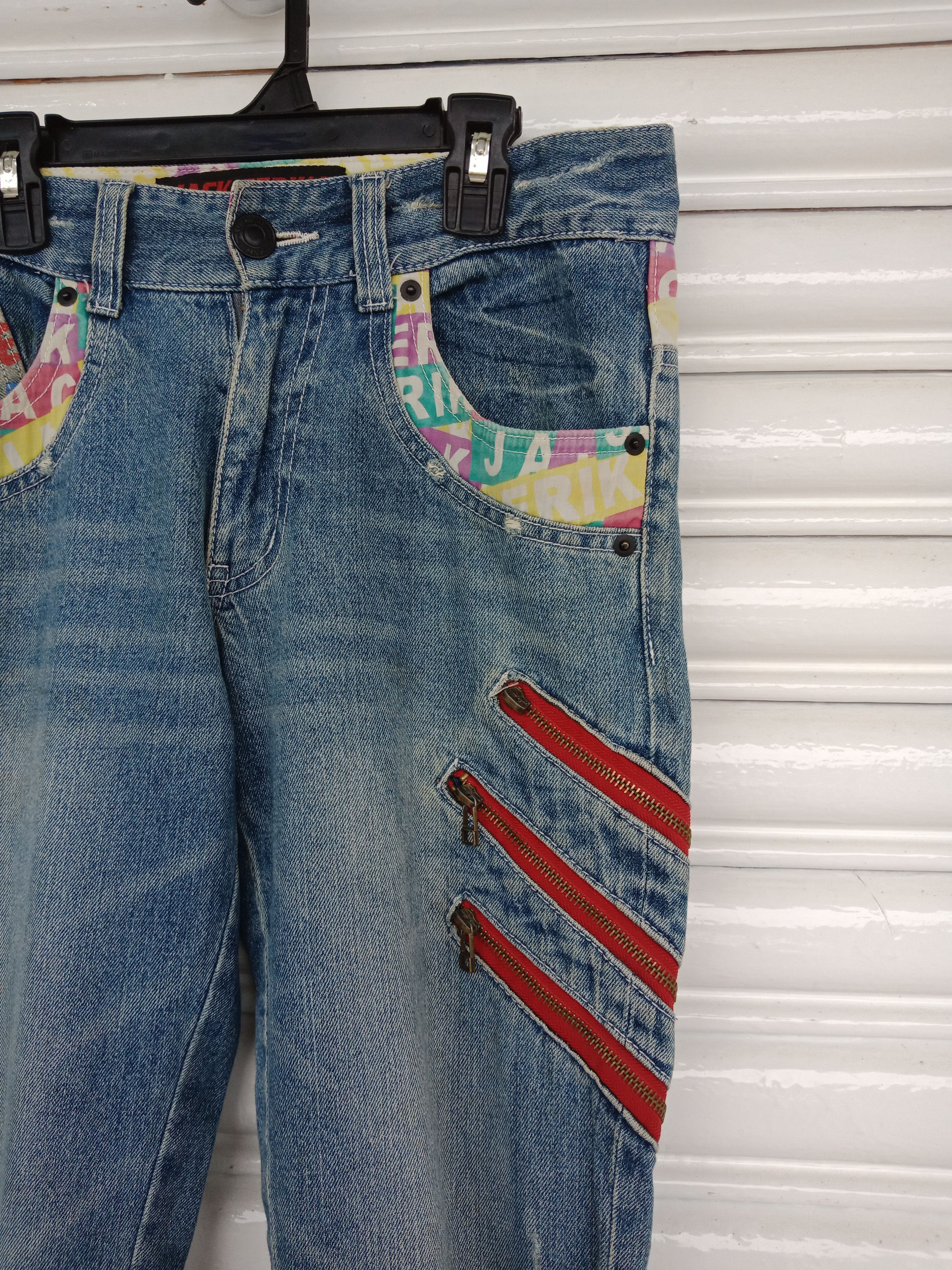 In The Attic Jack Serika Patchworks Multi Zippers Foldable Legs Size US 30 / EU 46 - 8 Thumbnail