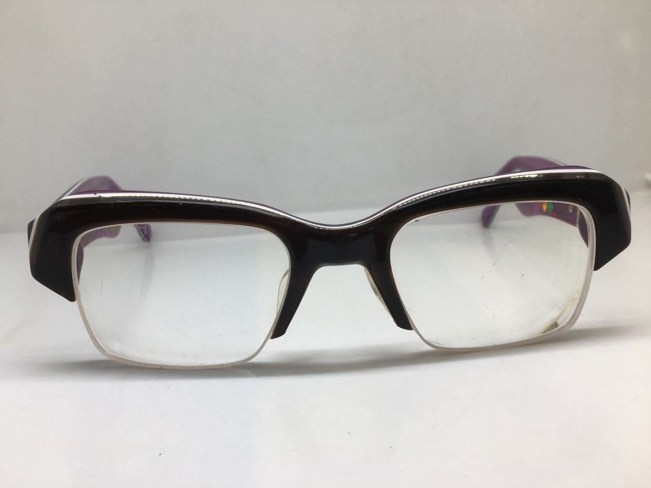 Vintage MOD HUMAN SKULL BLACK / PURPLE LAMINATE EYEGLASSES N.O.S. Size ONE SIZE - 8 Thumbnail