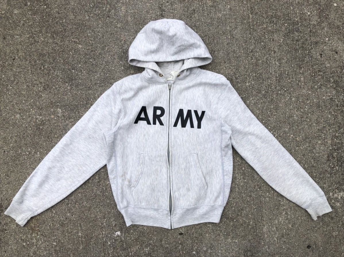 Champion Vintage 80s Champion ARMY Zipper Hoodie Sweatshirt Size US S / EU 44-46 / 1 - 1 Thumbnail