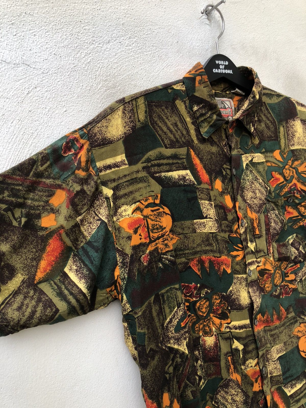 Vintage Vintage 90s SecondClub Abstract Art Rayon Gypsy Shirt Baggy Size US S / EU 44-46 / 1 - 9 Thumbnail