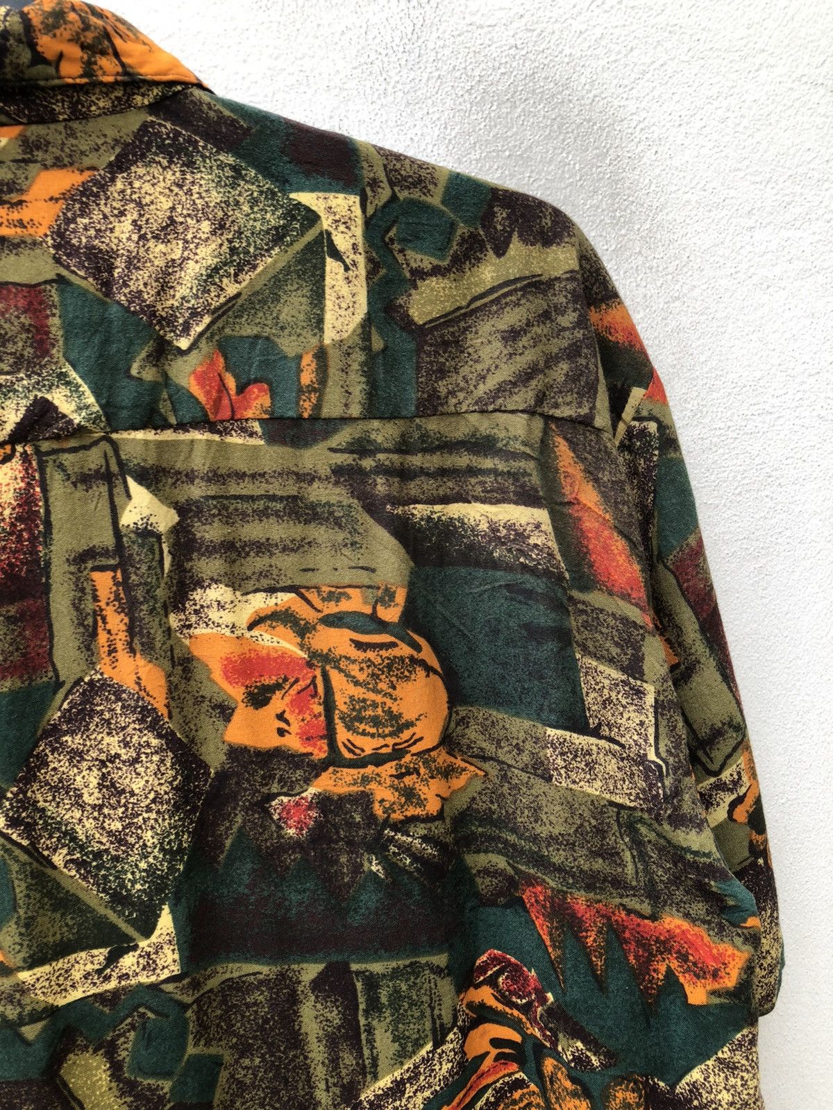 Vintage Vintage 90s SecondClub Abstract Art Rayon Gypsy Shirt Baggy Size US S / EU 44-46 / 1 - 12 Thumbnail