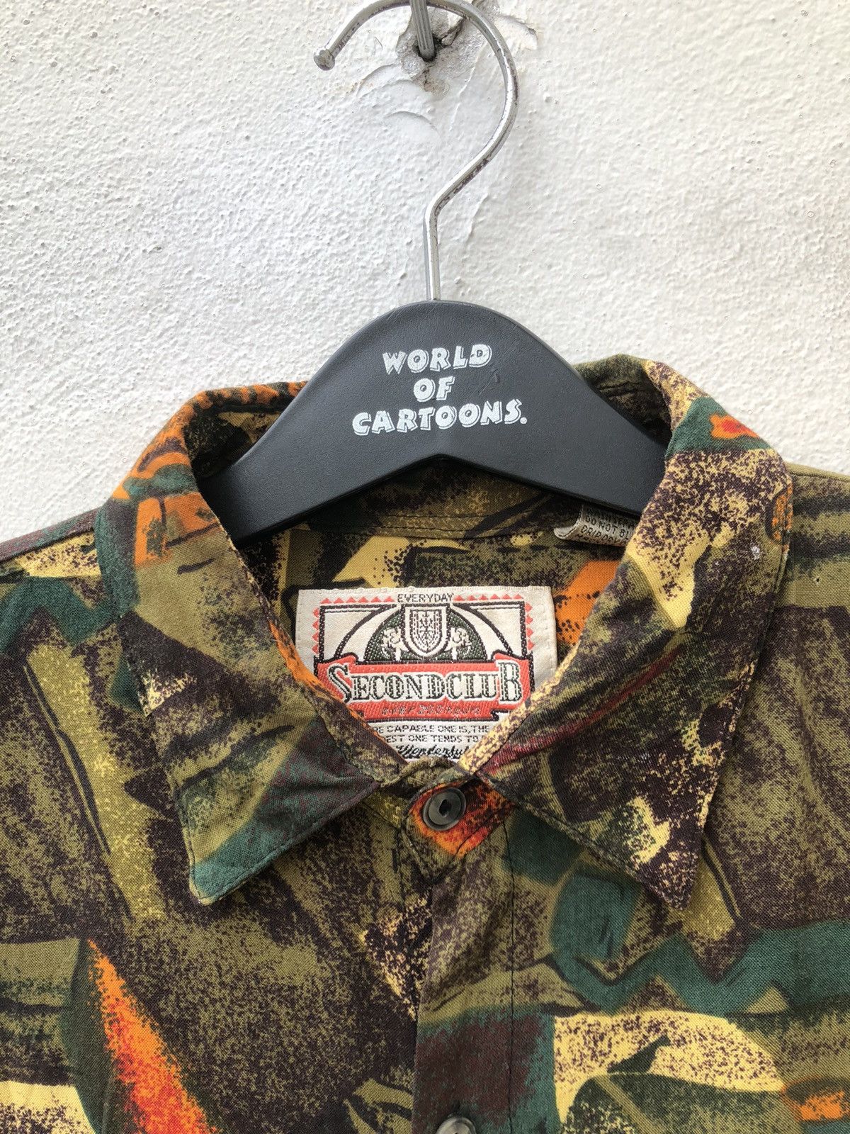 Vintage Vintage 90s SecondClub Abstract Art Rayon Gypsy Shirt Baggy Size US S / EU 44-46 / 1 - 4 Thumbnail