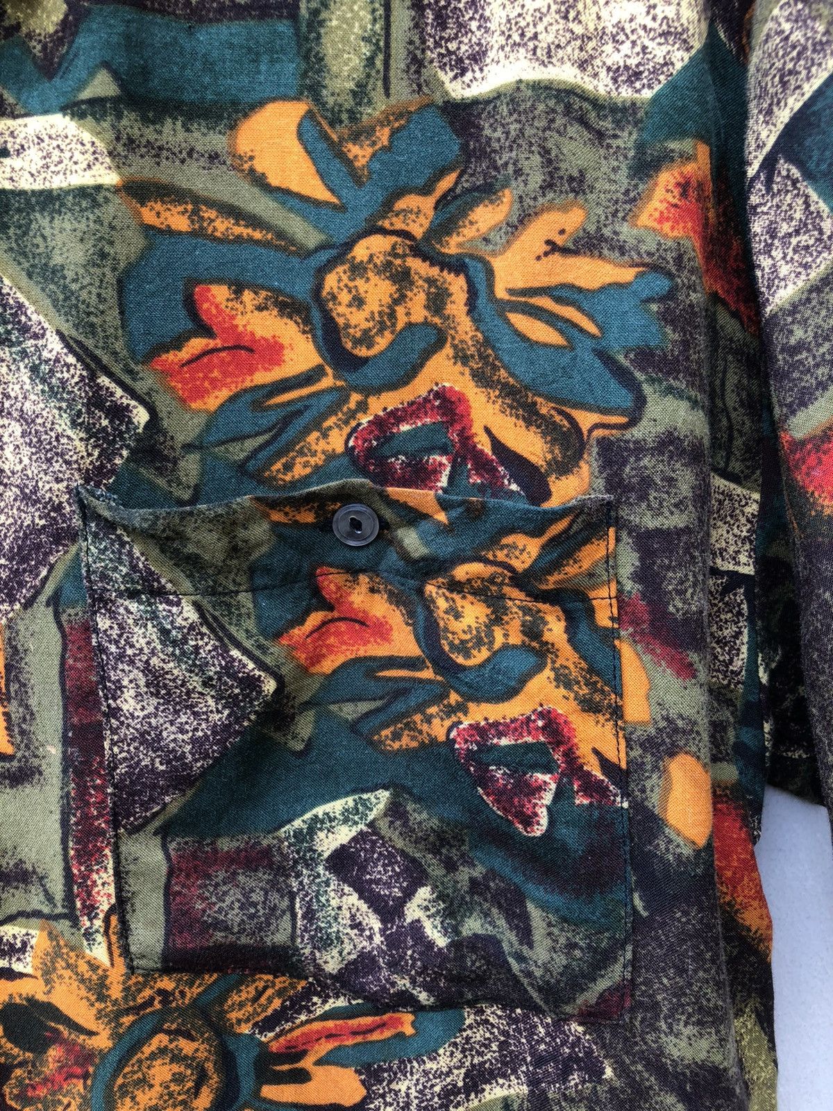 Vintage Vintage 90s SecondClub Abstract Art Rayon Gypsy Shirt Baggy Size US S / EU 44-46 / 1 - 6 Thumbnail