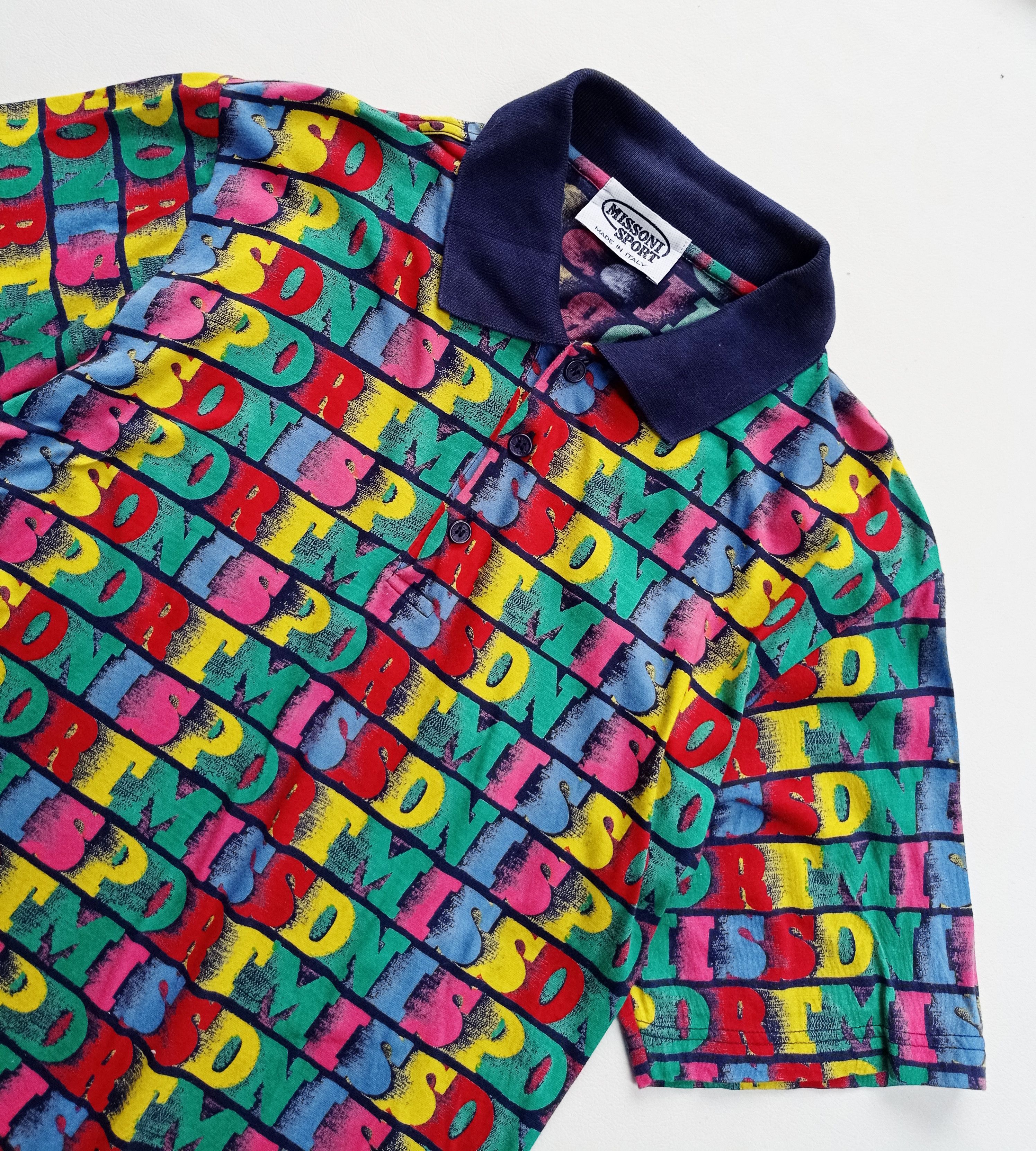 Missoni × Vintage 80s missoni sports fullprint polo shirt Size US S / EU 44-46 / 1 - 1 Thumbnail