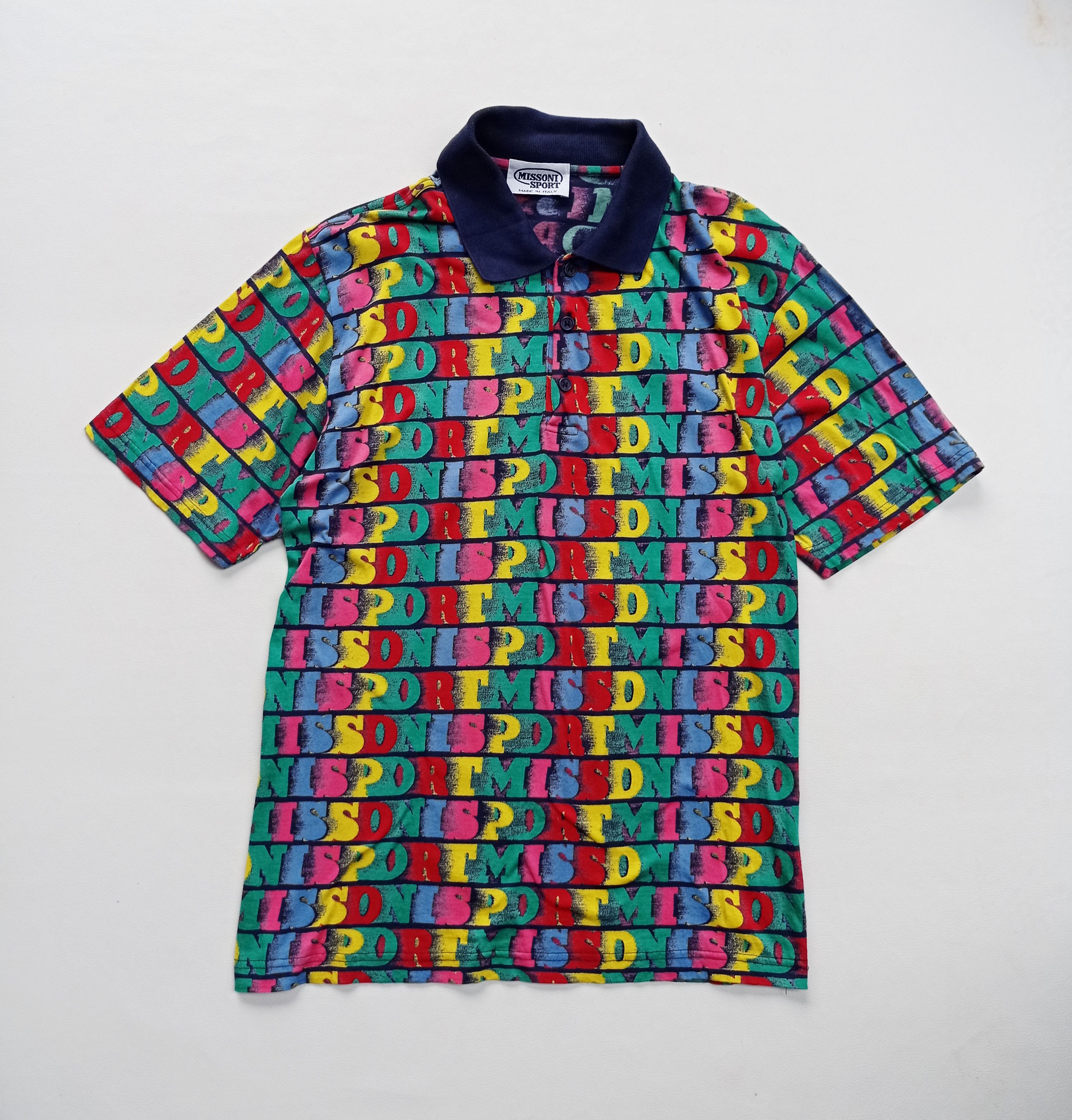 Missoni × Vintage 80s missoni sports fullprint polo shirt Size US S / EU 44-46 / 1 - 2 Thumbnail