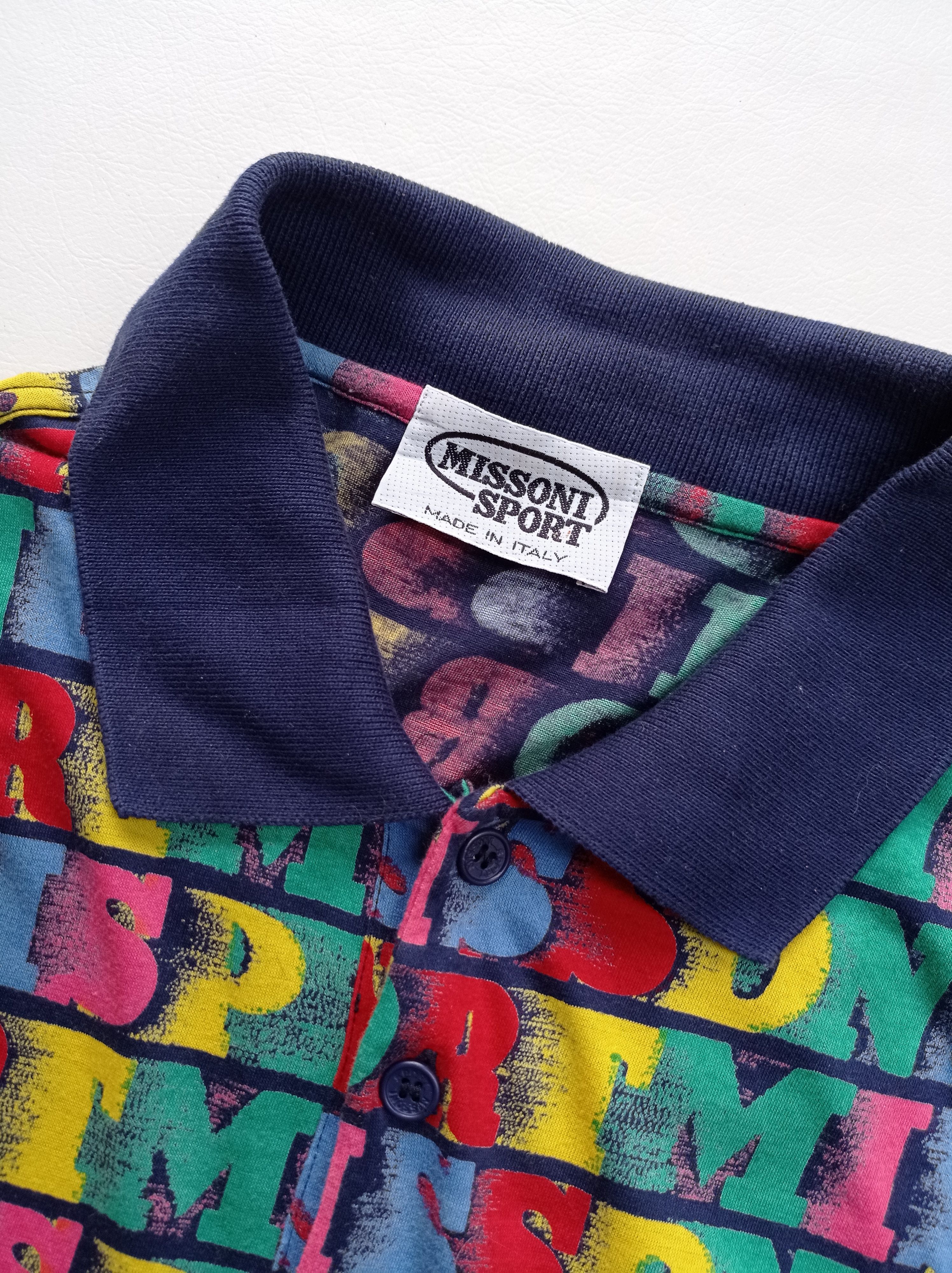 Missoni × Vintage 80s missoni sports fullprint polo shirt Size US S / EU 44-46 / 1 - 5 Thumbnail