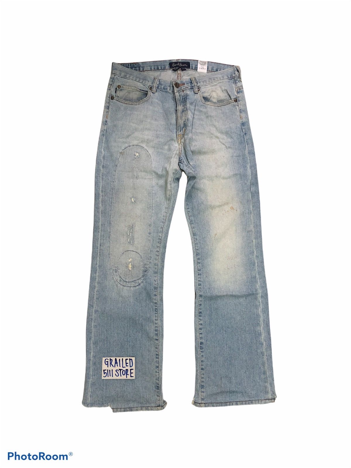 Earl Jeans FLARED⚡️⚡️EARL JEAN LITE BLUE DISTRESSED DENIM Size US 32 / EU 48 - 1 Thumbnail