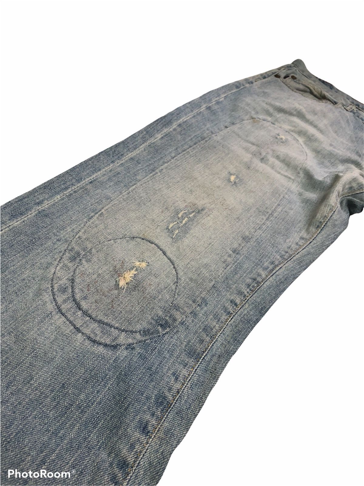 Earl Jeans FLARED⚡️⚡️EARL JEAN LITE BLUE DISTRESSED DENIM Size US 32 / EU 48 - 6 Thumbnail