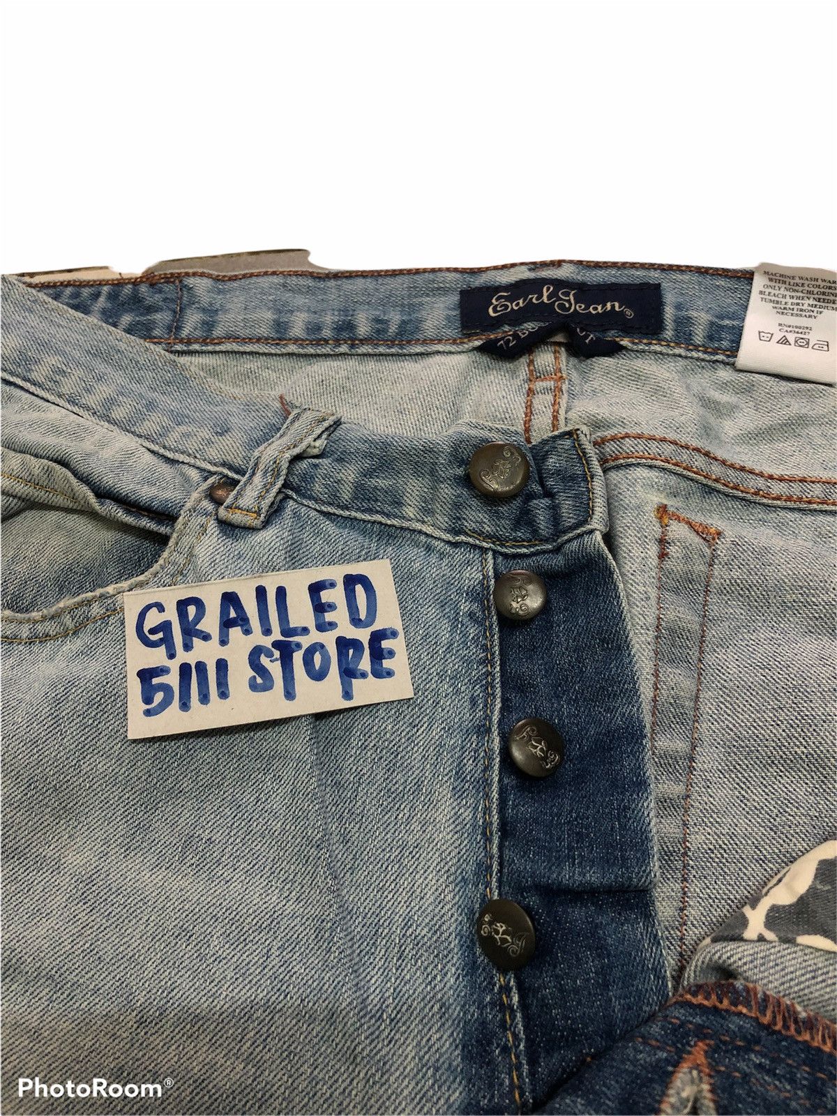 Earl Jeans FLARED⚡️⚡️EARL JEAN LITE BLUE DISTRESSED DENIM Size US 32 / EU 48 - 8 Thumbnail
