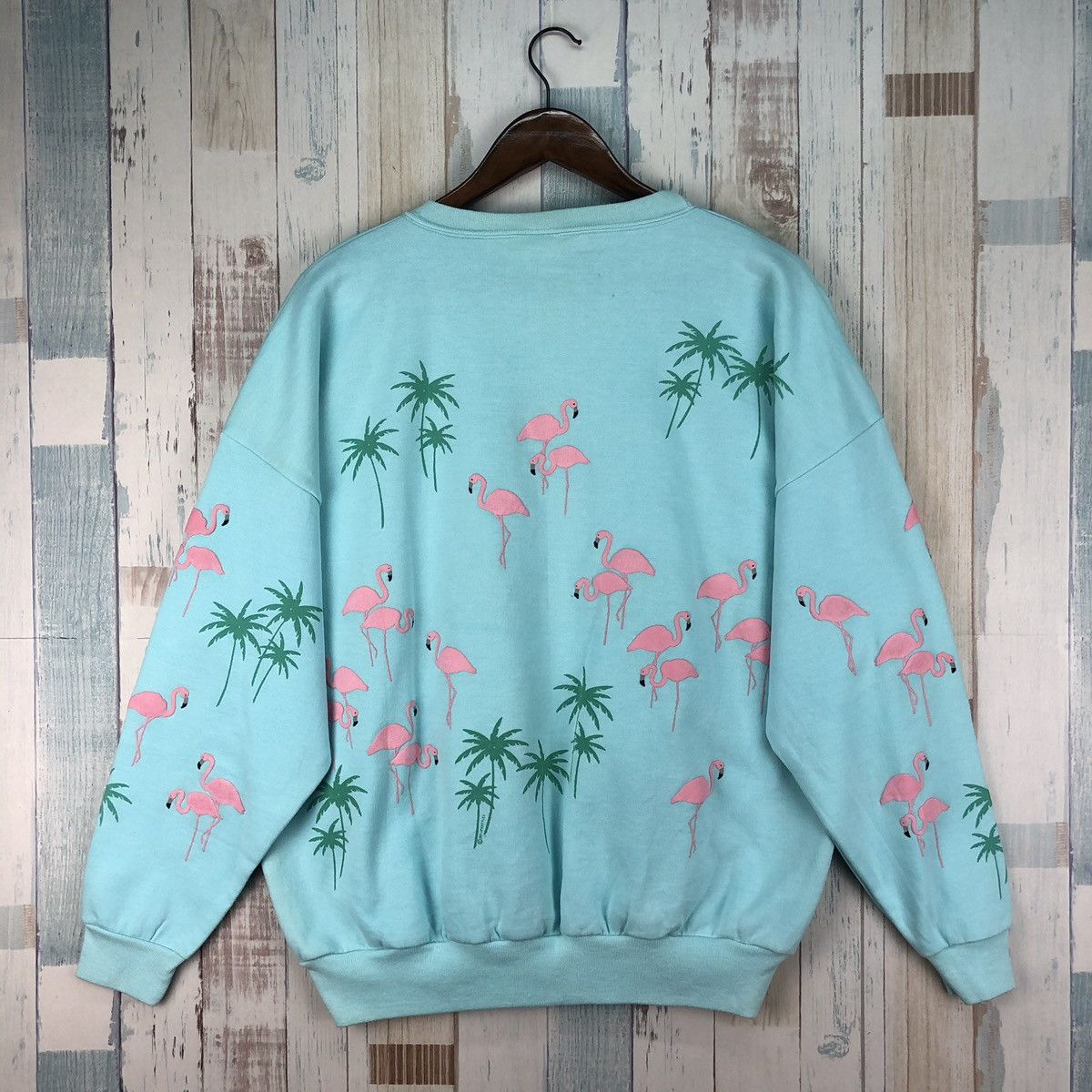 Vintage Vintage 80s Maui Flamingo Fullprint Sweatshirt Crewneck Size US XXL / EU 58 / 5 - 2 Thumbnail