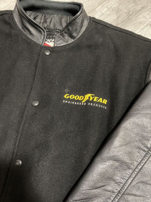 Vintage Vintage Goodyear letterman varsity Leather Jacket | Grailed