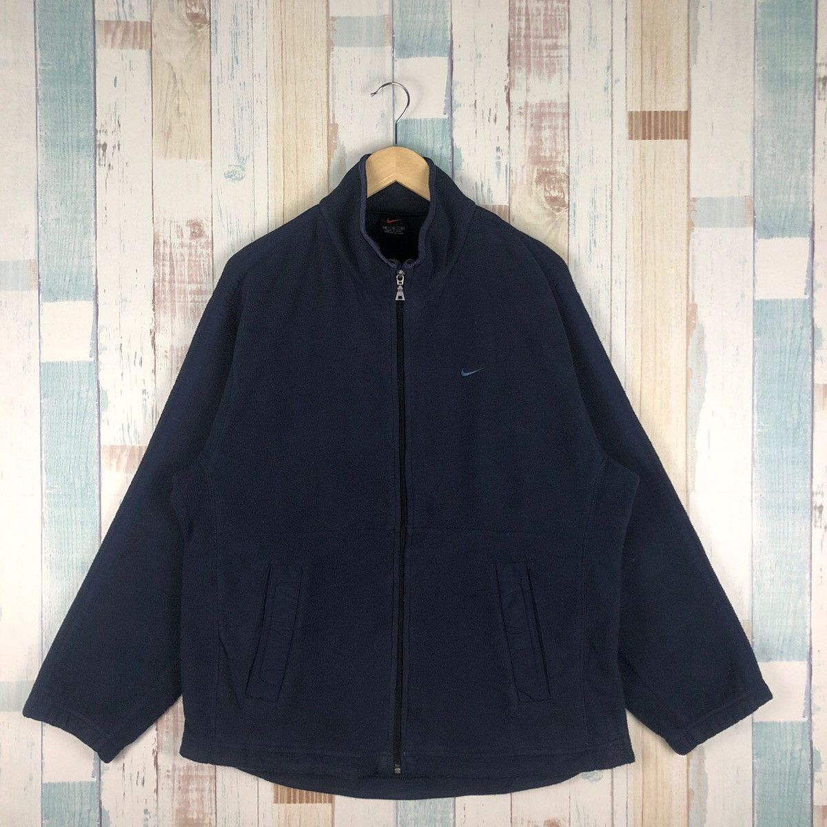 Nike × Vintage Vintage Nike Small Logo Fleece Zip Up Size US M / EU 48-50 / 2 - 1 Thumbnail