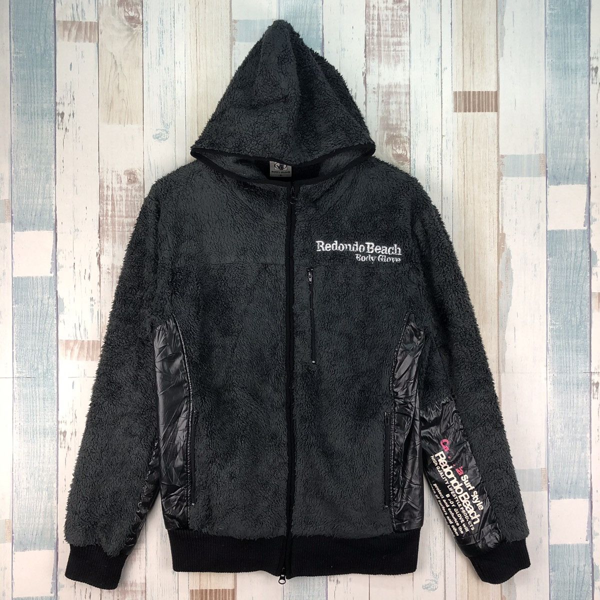 Body Glove × Vintage Vintage Body Glove Sherpa Hoodie Zip Up Size US M / EU 48-50 / 2 - 1 Thumbnail