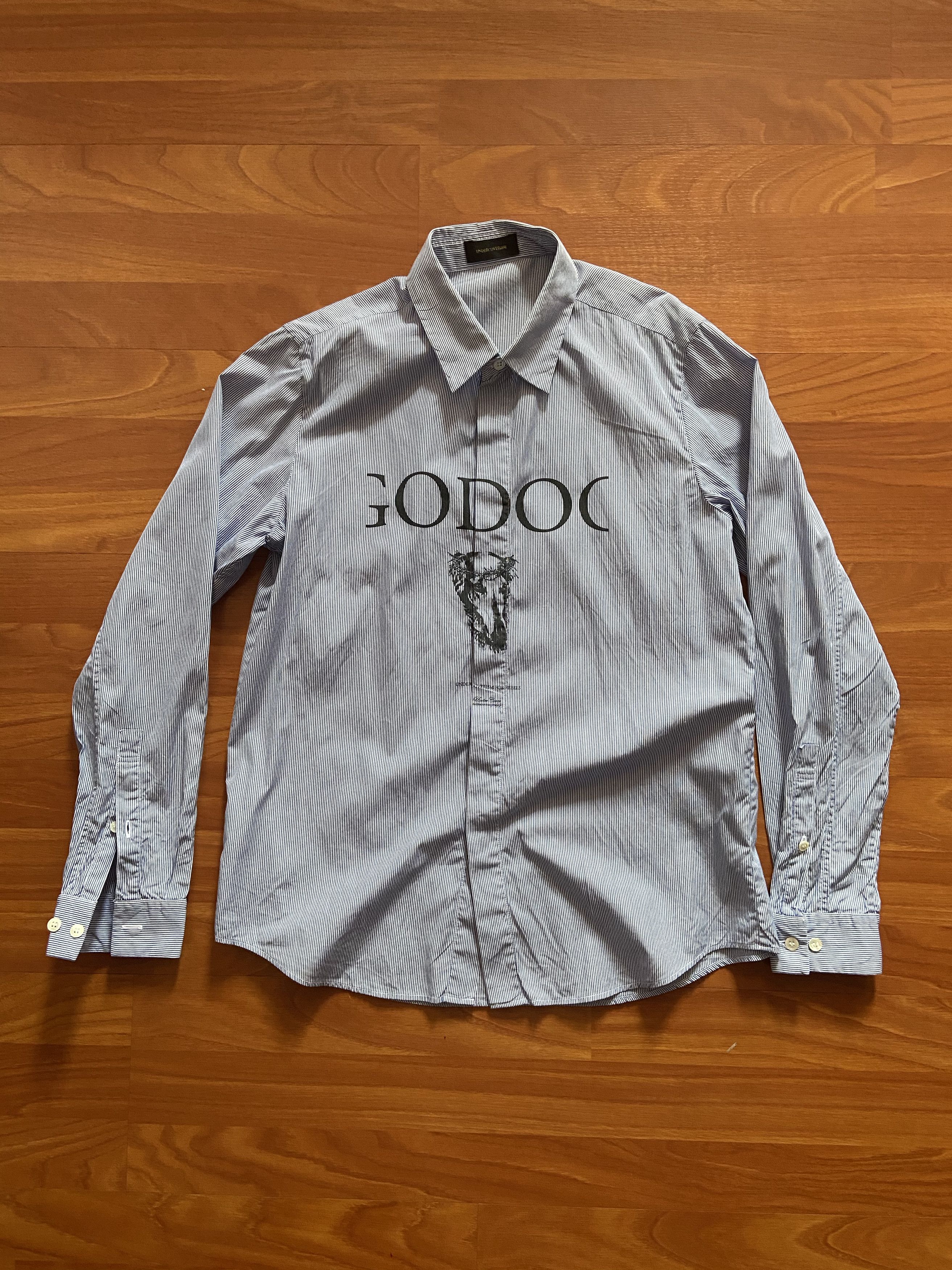 Undercover Undercover 14SS GODOG STRIPE SHIRT Size US S / EU 44-46 / 1 - 1 Thumbnail